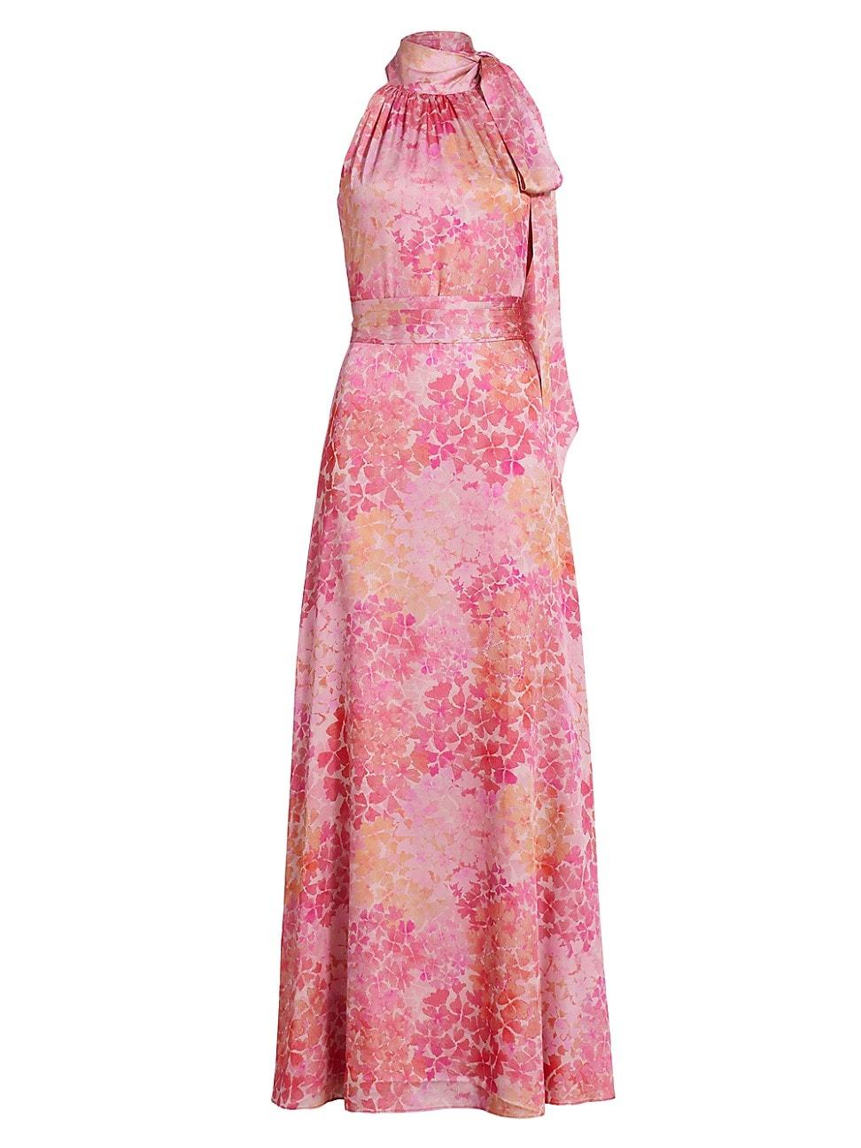 Sachin & Babi Kayla Floral Satin Halter Gown in Pink | Lyst