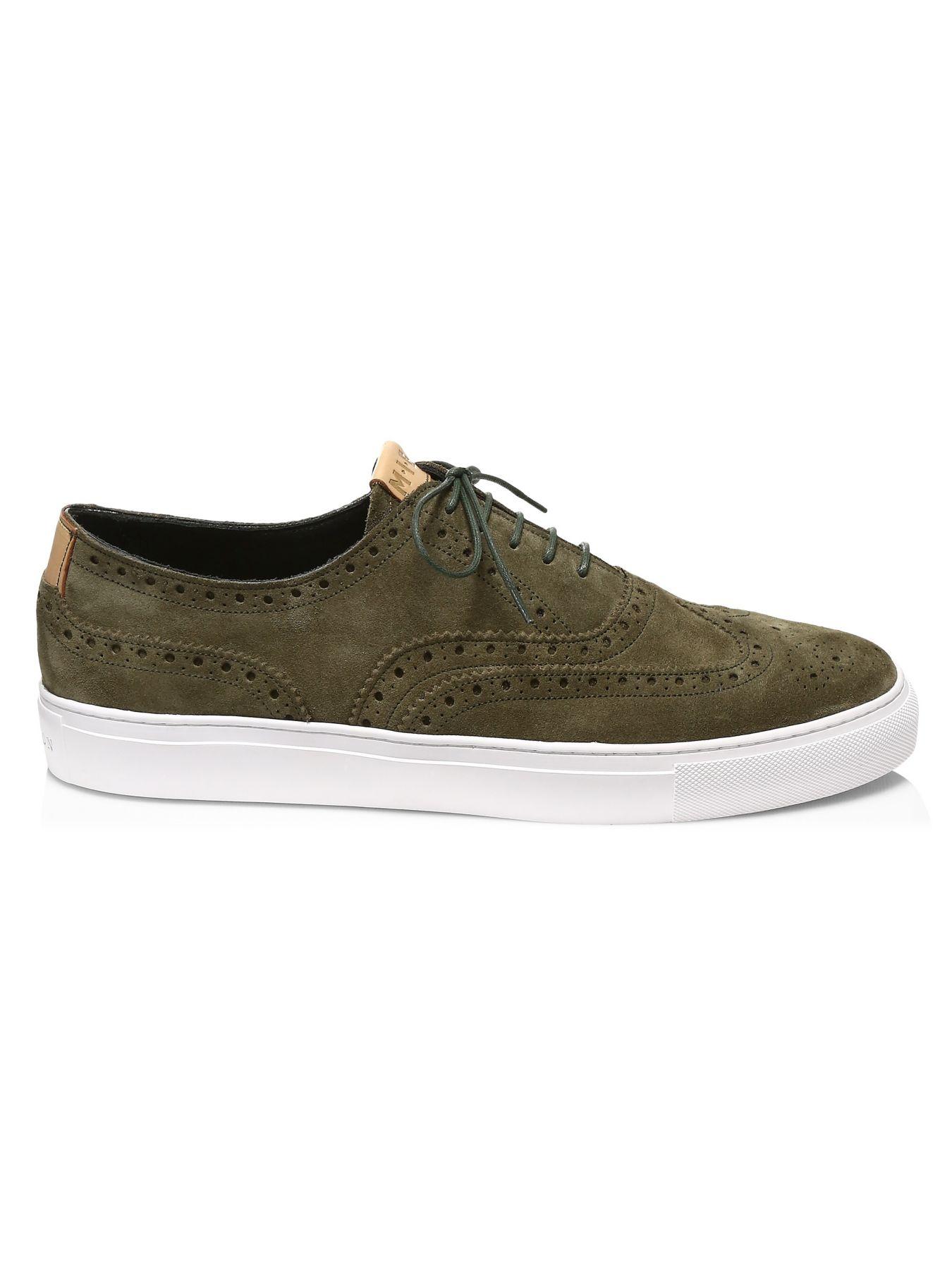 grenson leather wingtip sneakers