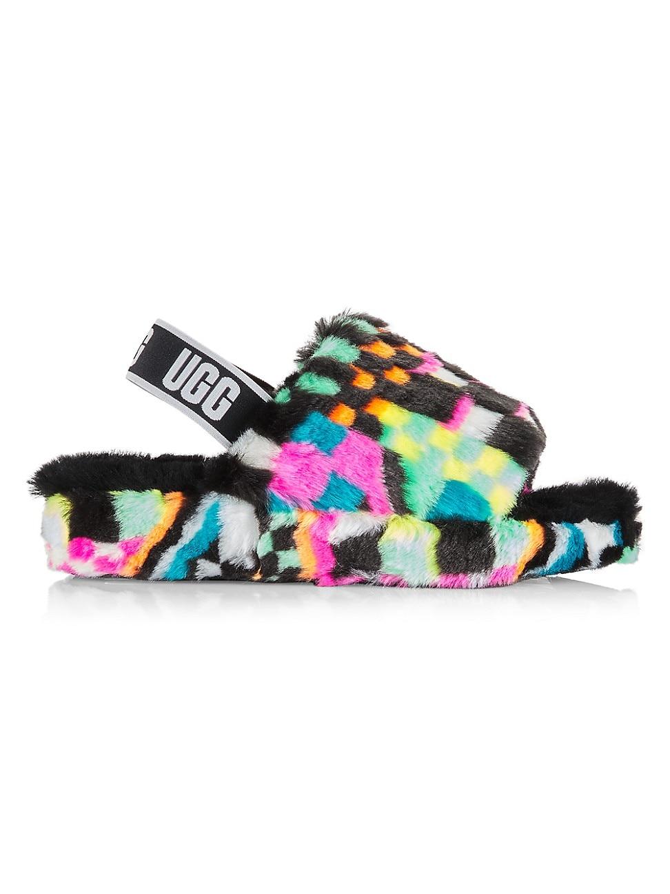 checkered ugg slides