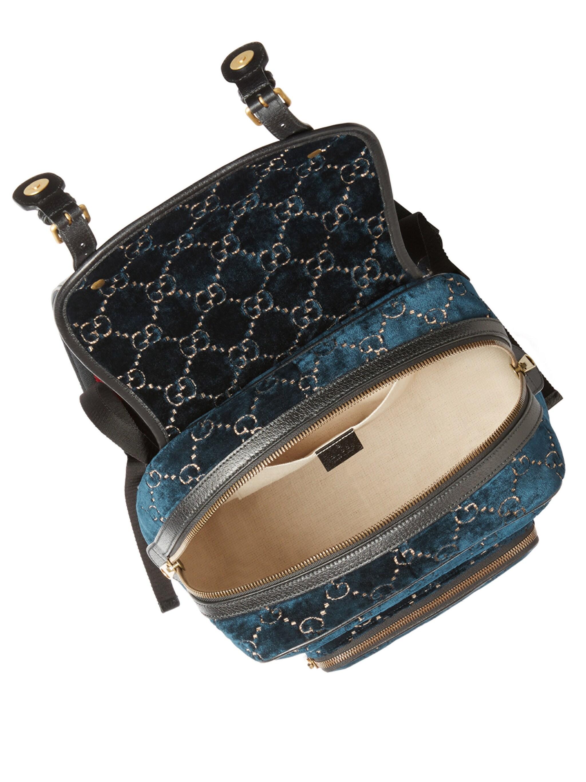 Gucci Small GG Pattern Backpack in Blue for Men | Lyst