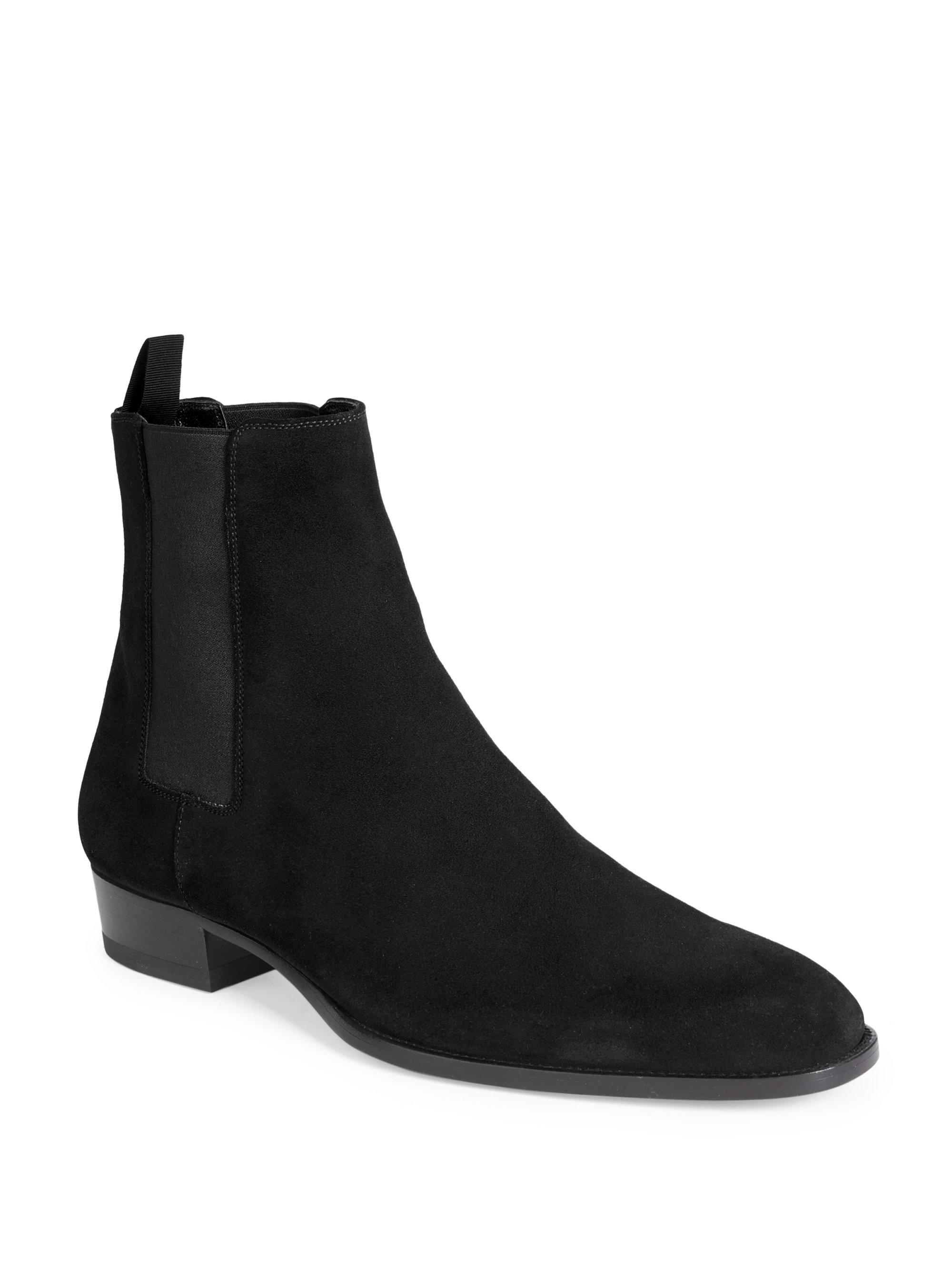 Lyst - Saint Laurent Wyatt Chelsea Boots in Black