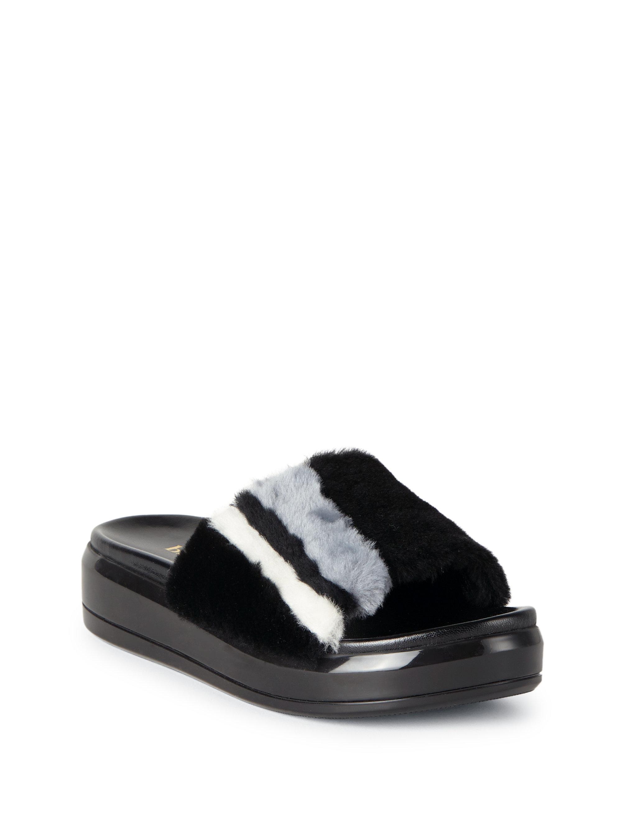 fur prada slides