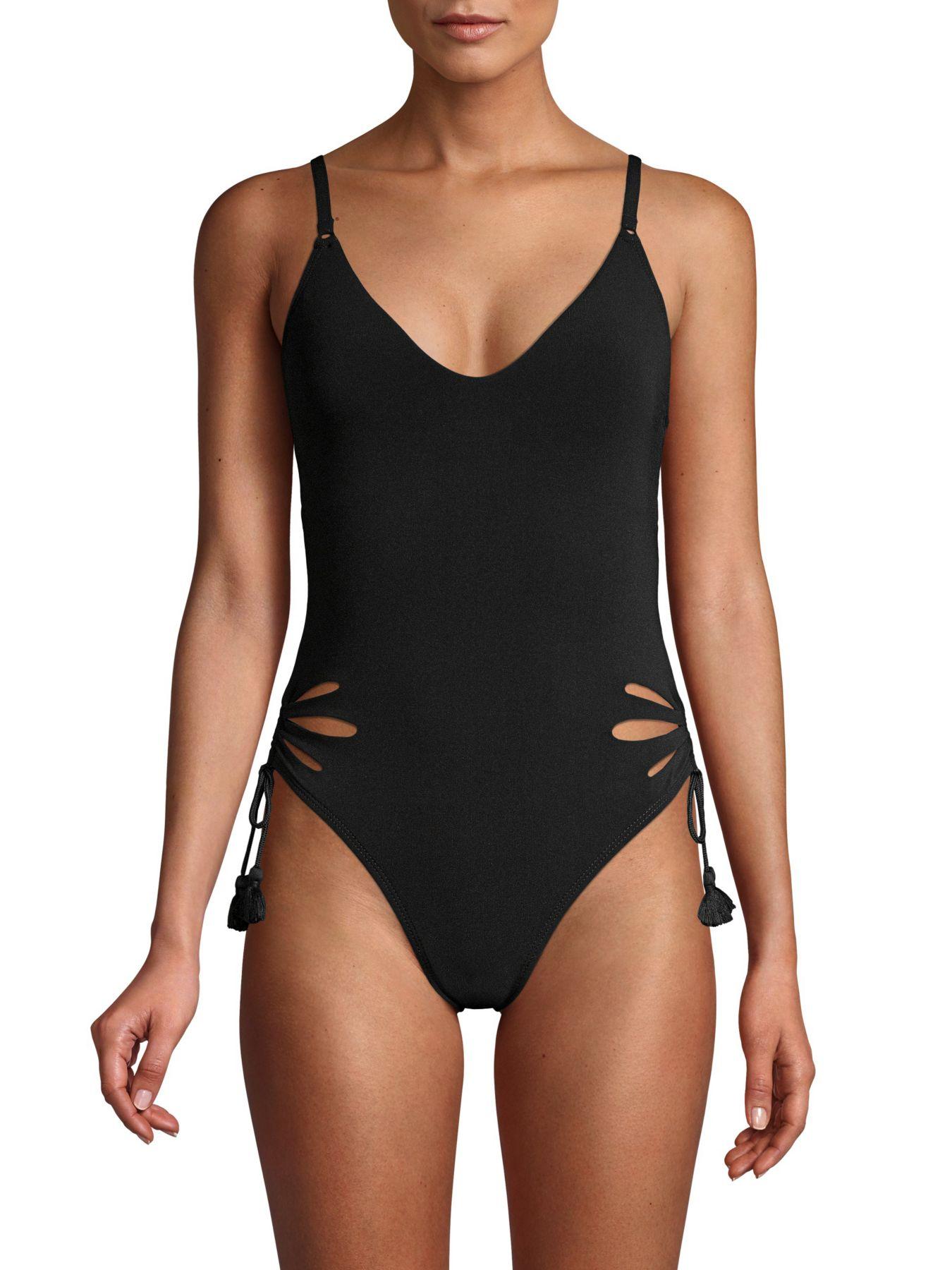 Robin Piccone Synthetic Ava Cutout One-piece Swimsuit in Black - Lyst