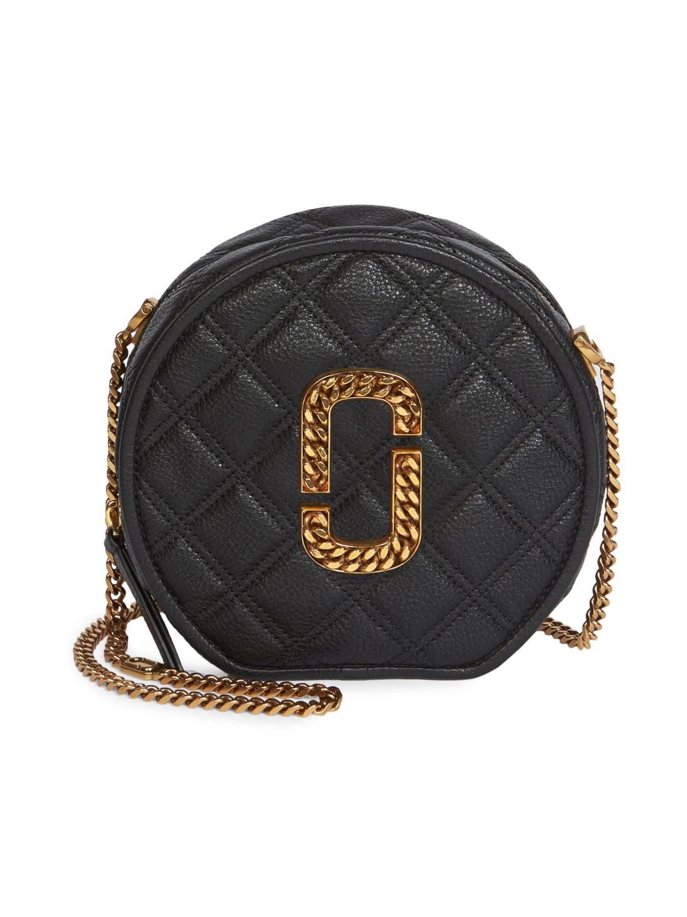 Marc Jacobs The Status Christy Circle Leather Crossbody Bag in Black - Lyst