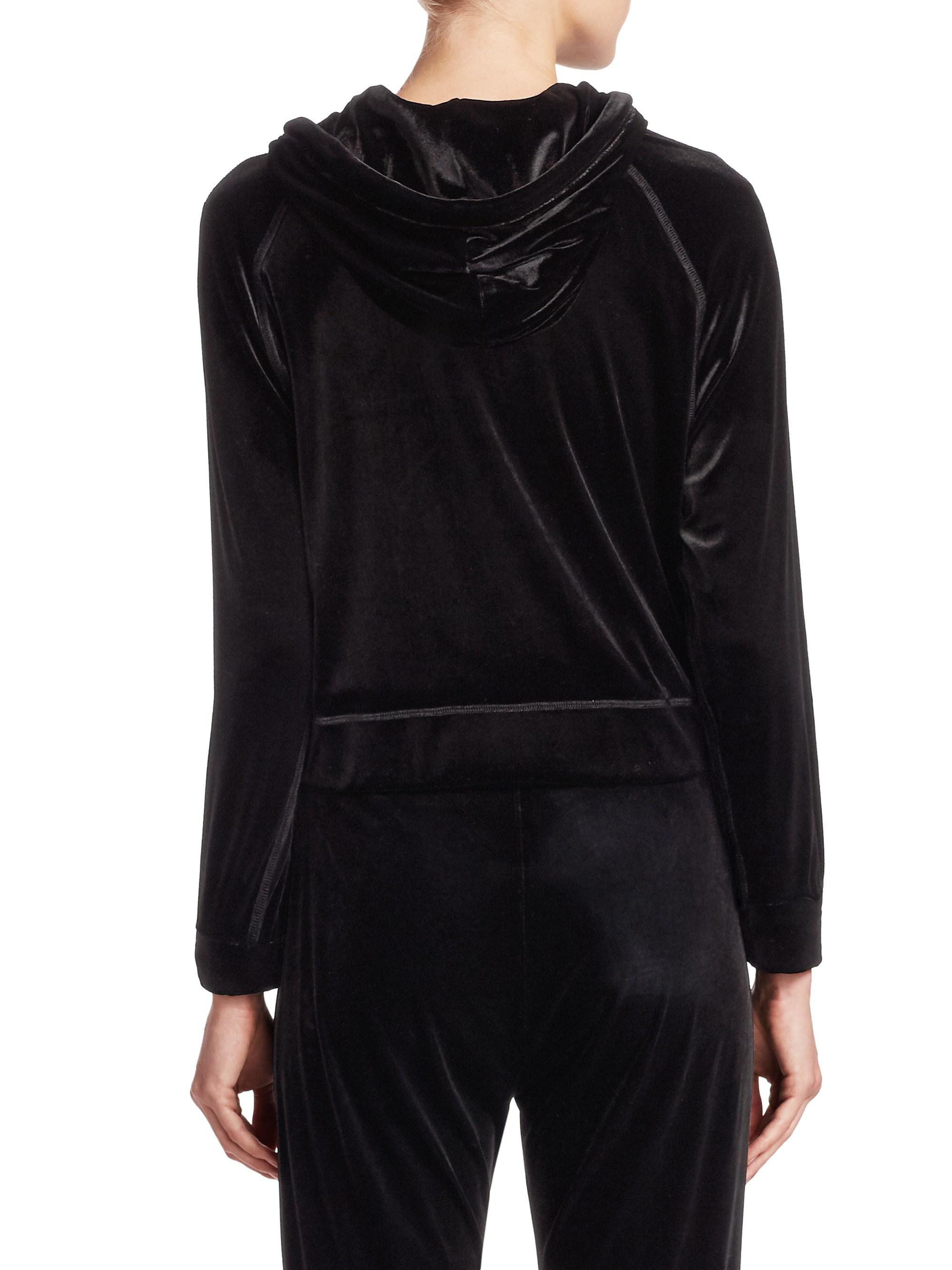velvet crop hoodie