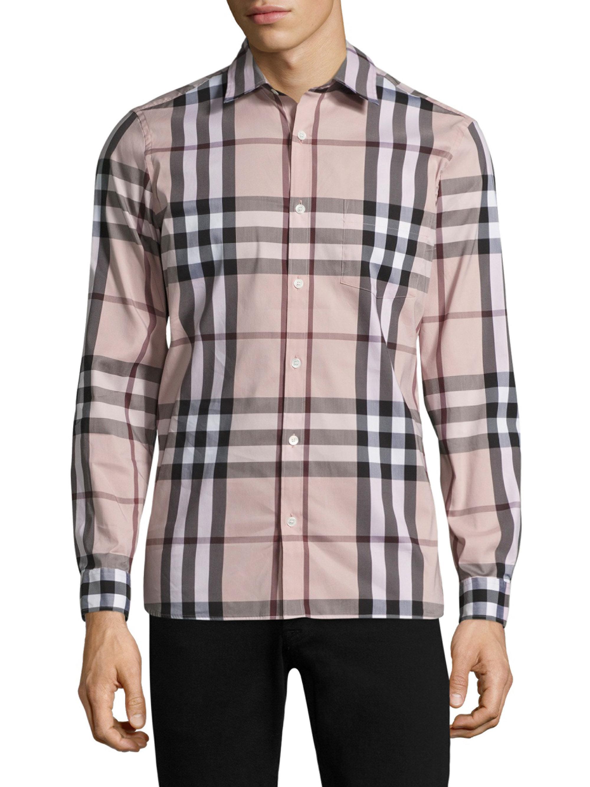 burberry button down mens