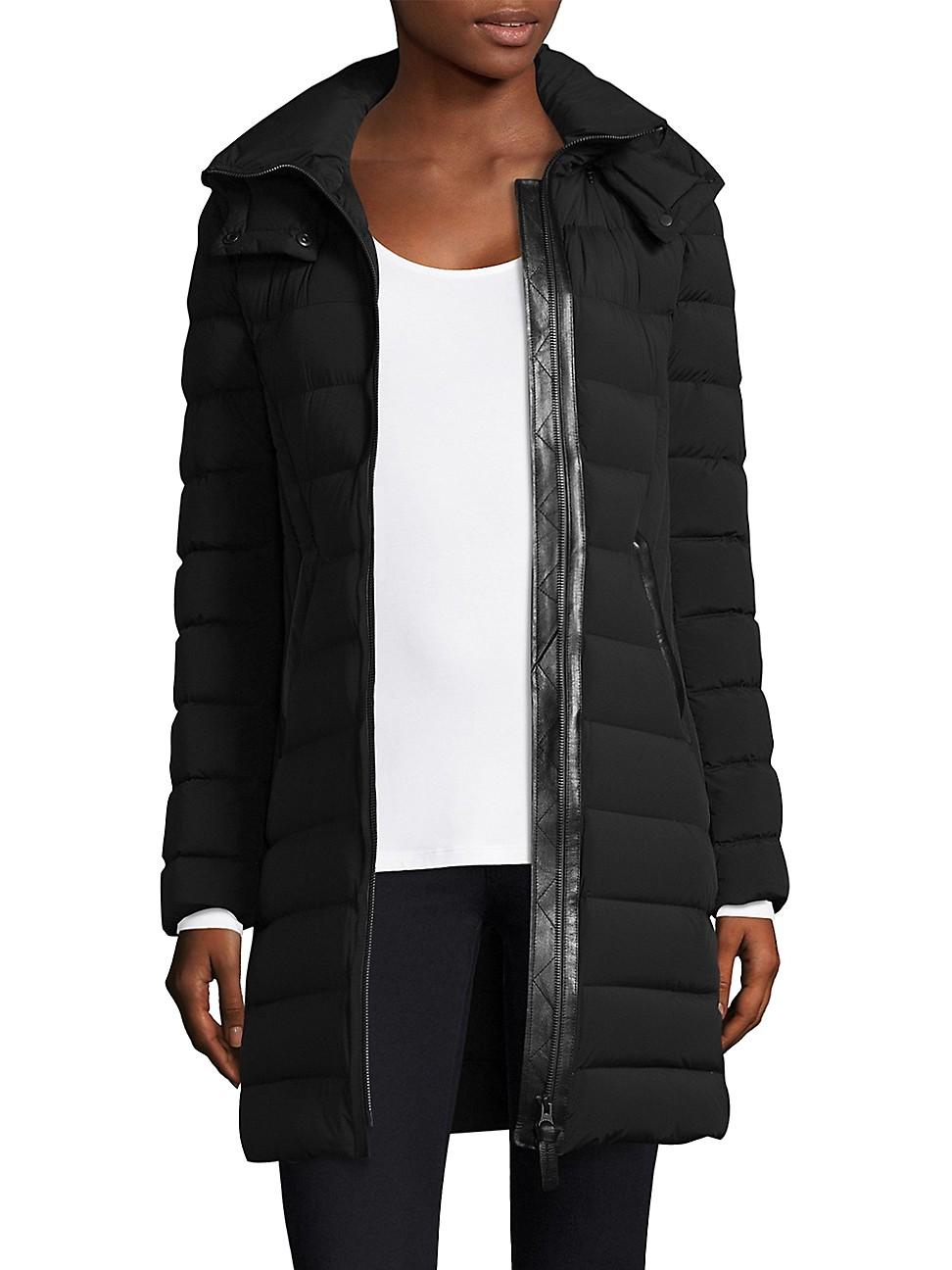 Mackage Leather Farren Stretch Lightweight Down Coat With Removable Hood In  Black - Women - Save 86% - Lyst