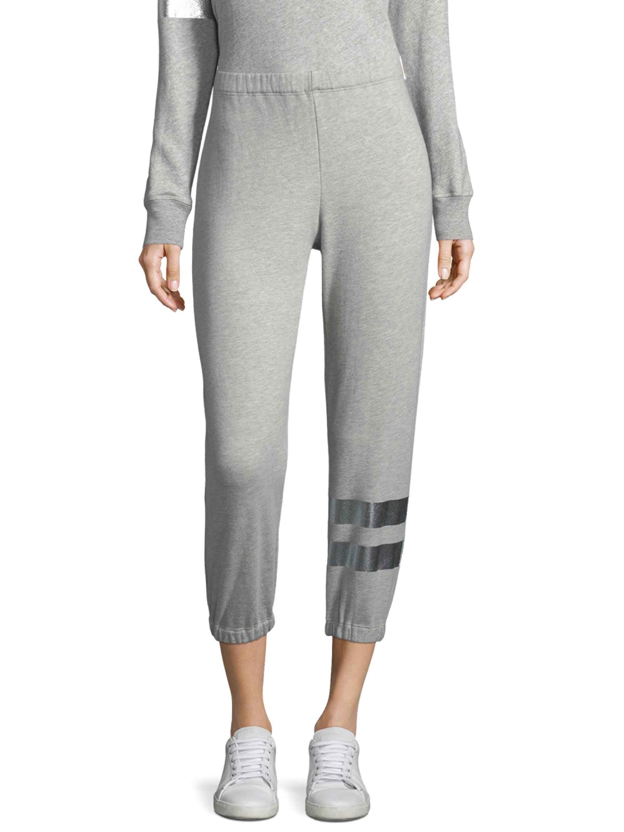 silver sequin jogger pants