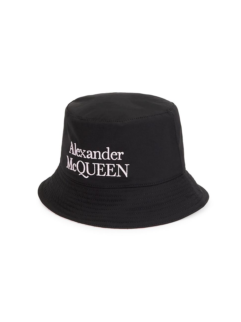 Alexander McQueen Stacked Logo Bucket Hat in Black for Men | Lyst