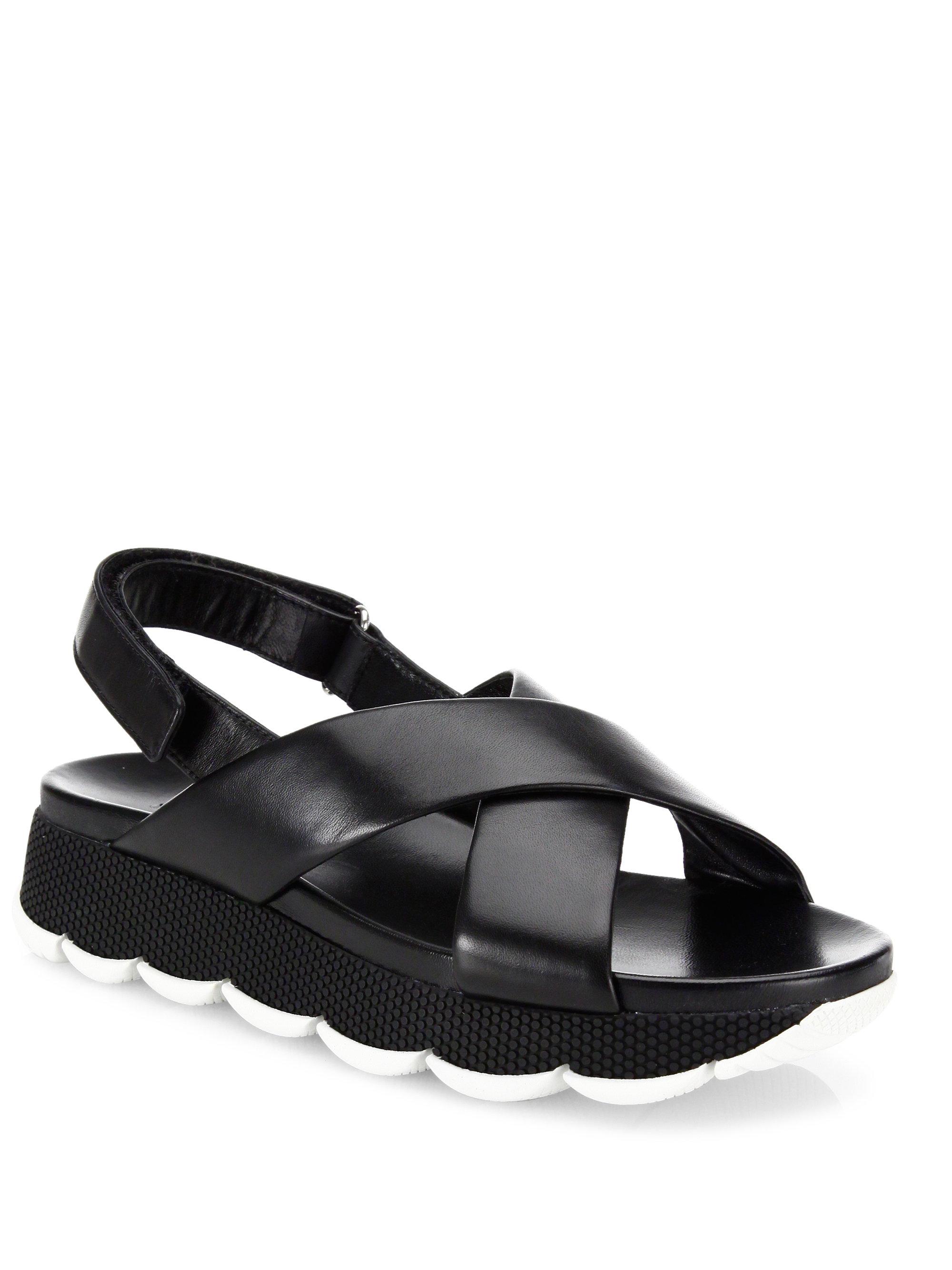 prada crisscross platform sandals