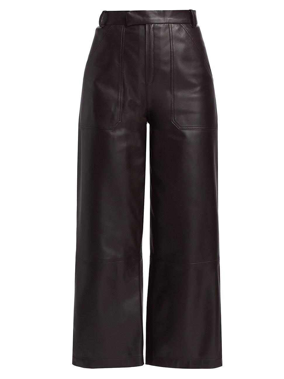 Zeynep Arcay Culotte Leather Pants in Black | Lyst