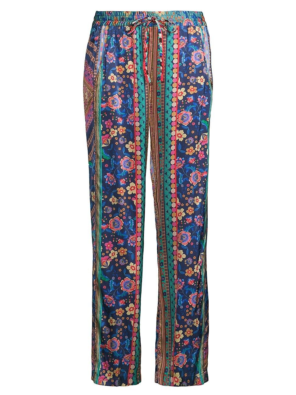 Johnny Was Cruz Stella Silkblend Pants in Blue Lyst