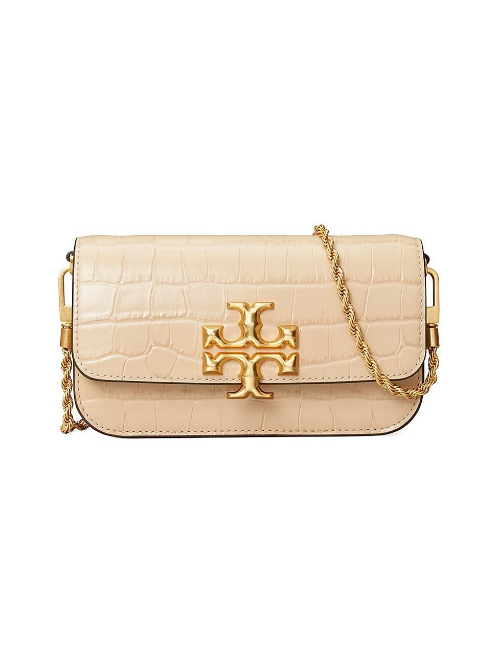 Tory Burch Eleanor Croc-embossed Leather Crossbody Phone Case in Natural |  Lyst