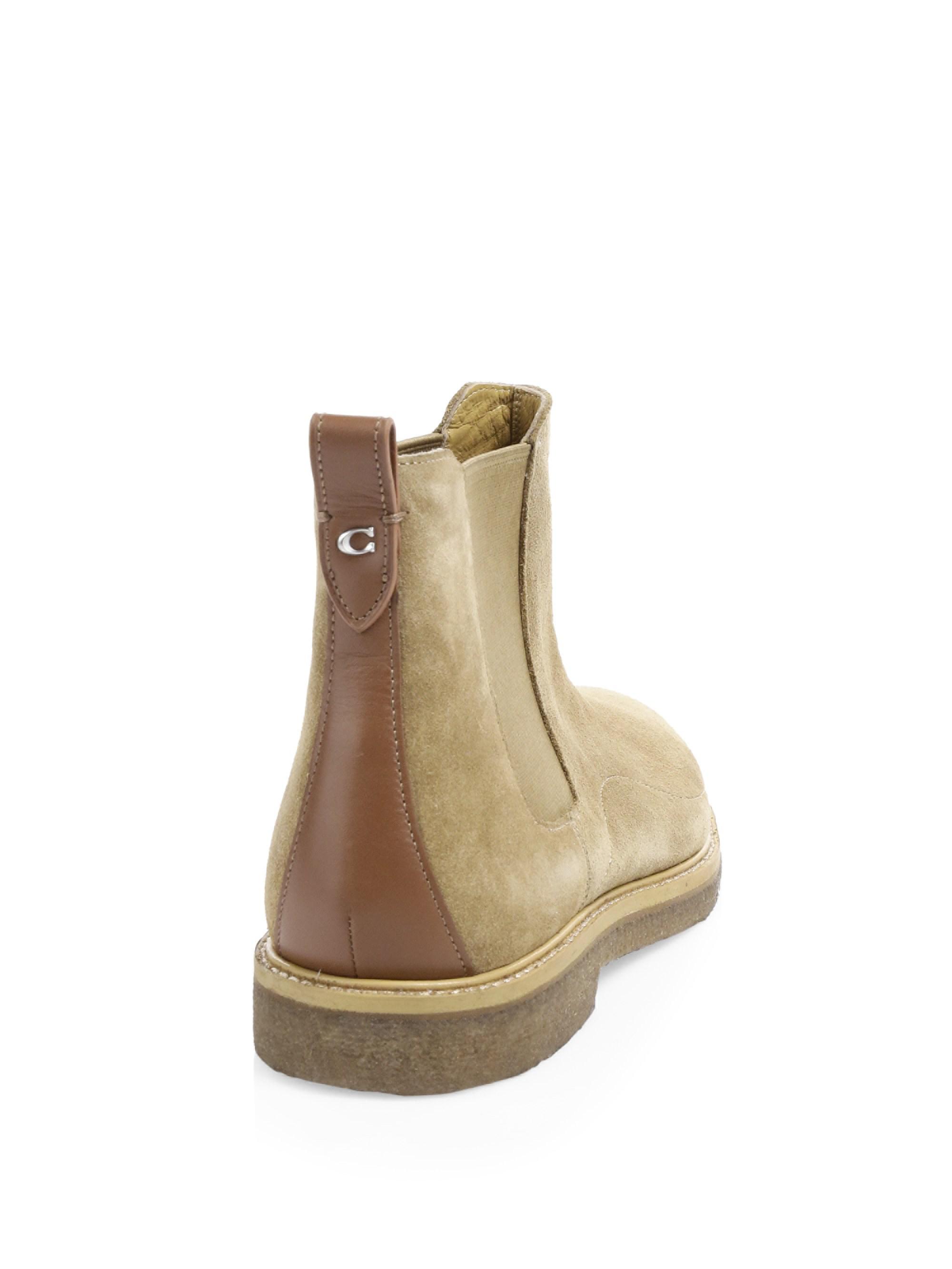 COACH Suede Chelsea Boots in Brown for Men Lyst