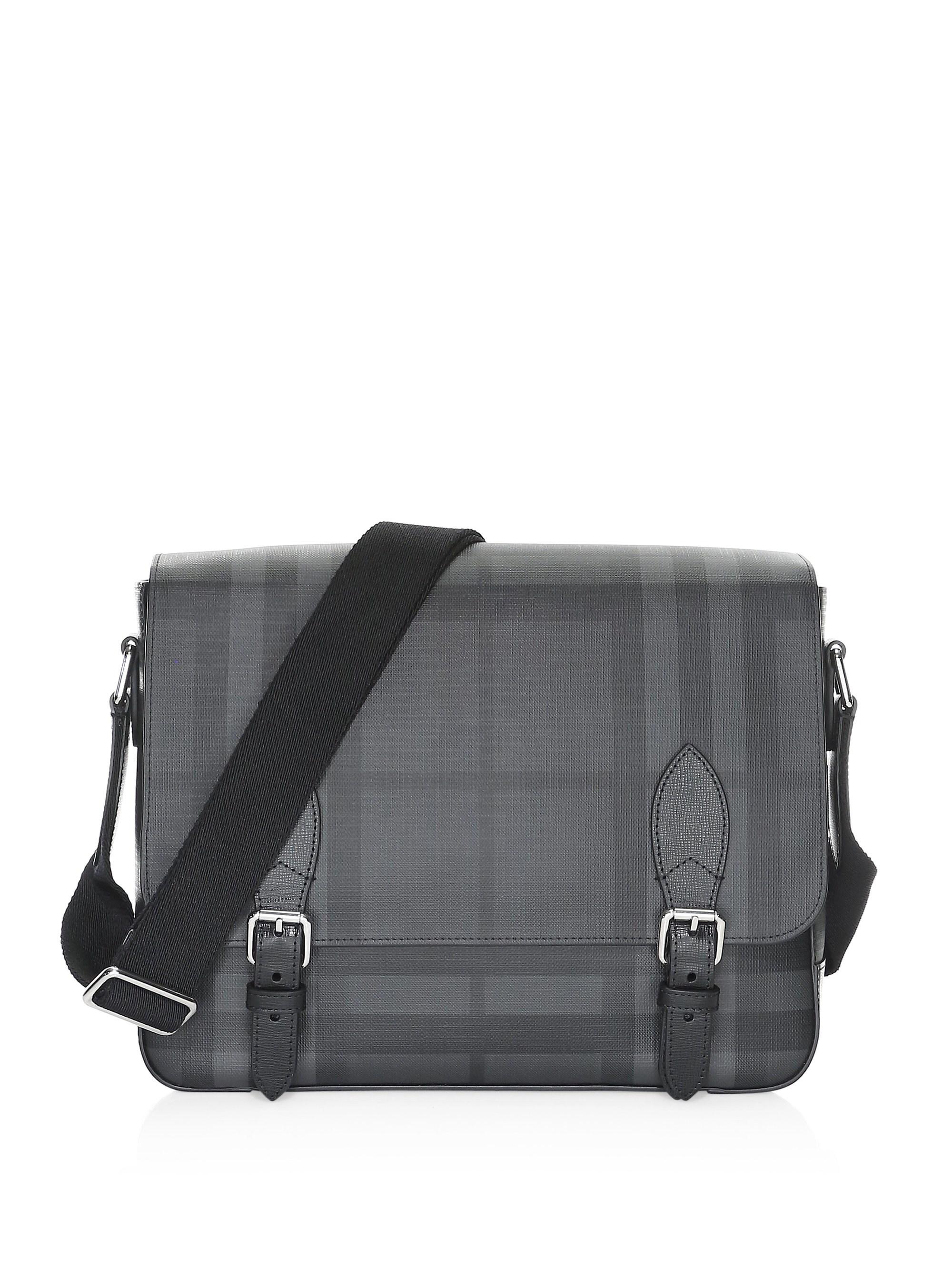 Burberry Medium Hendley Tartan Messenger Bag in Gray for Men Lyst