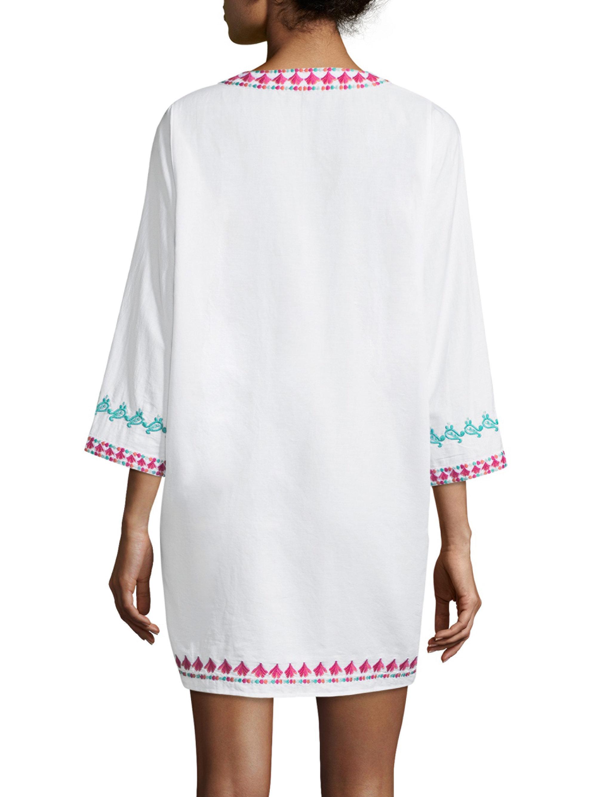Vineyard Vines Cotton Embroidered Swing Coverup in White