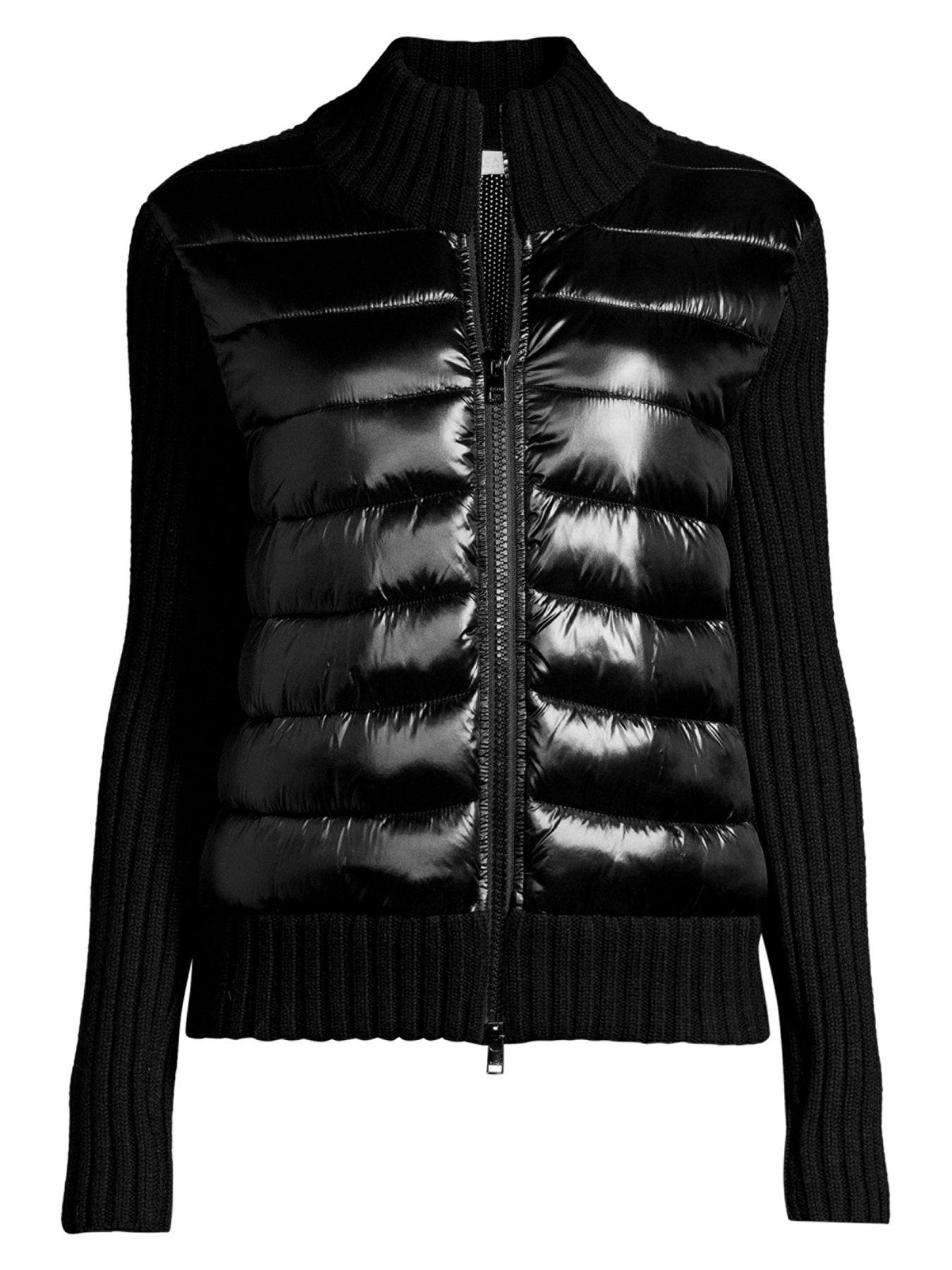 ESCADA Synthetic Contrast Puffer Jacket in Black | Lyst
