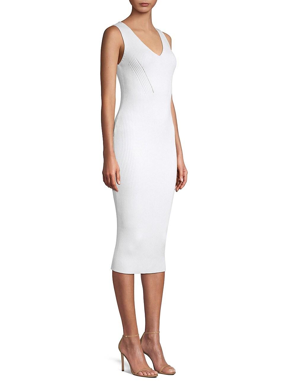 MICHAEL Michael Kors Synthetic Sleeveless V-neck Dress in White -