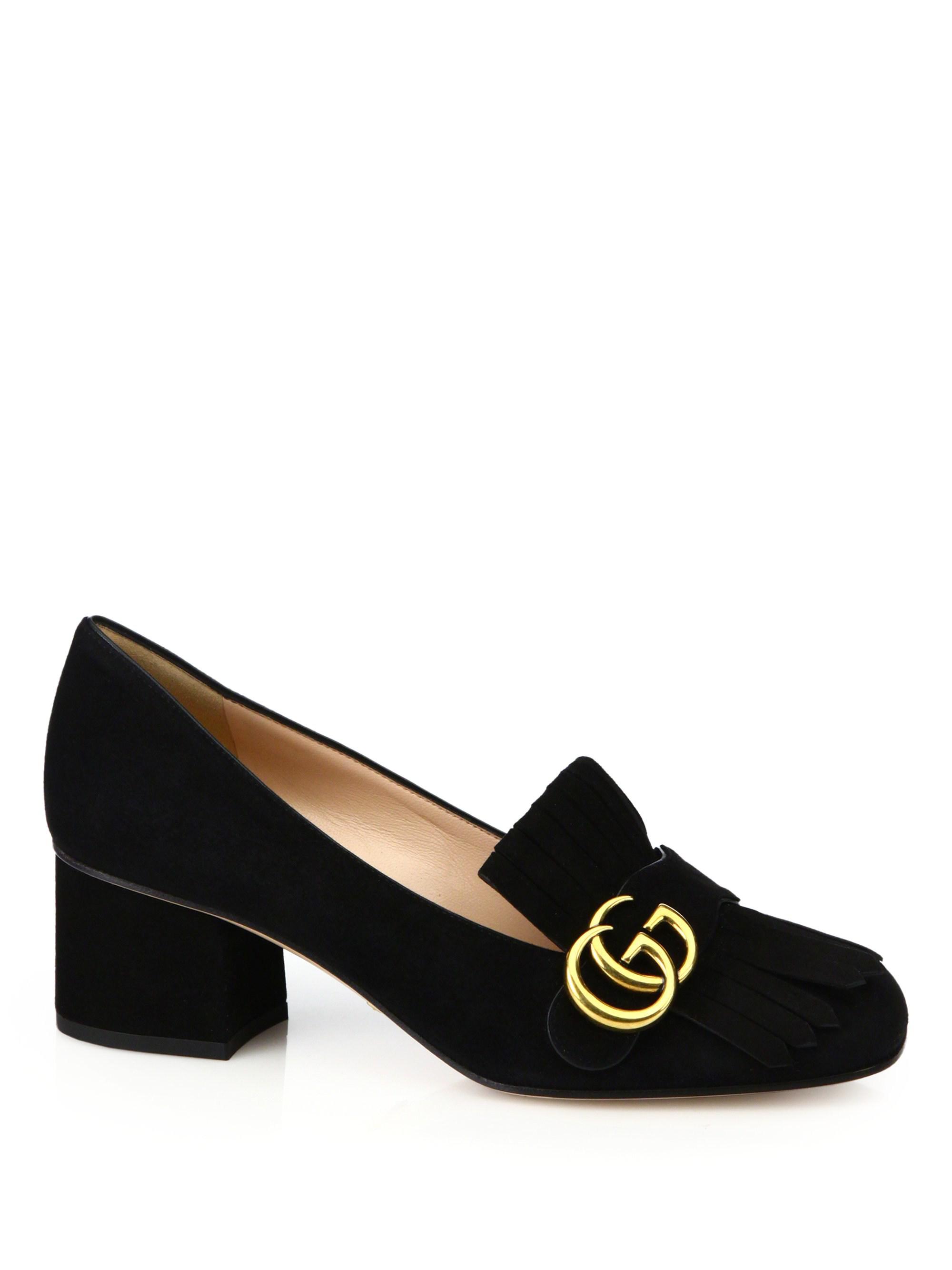 Gucci Marmont Leather Pumps in Black Leather (Purple) - Save 84% - Lyst
