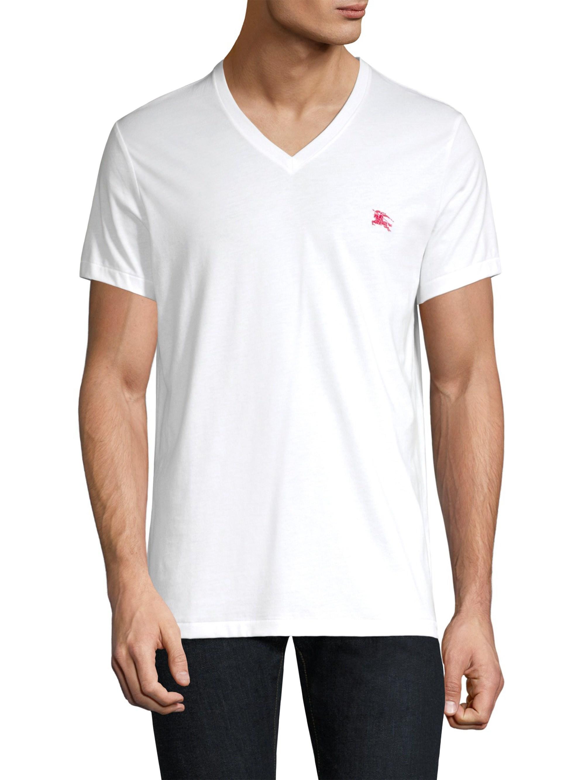 Burberry Jadford V-neck Tee in White for Men | Lyst