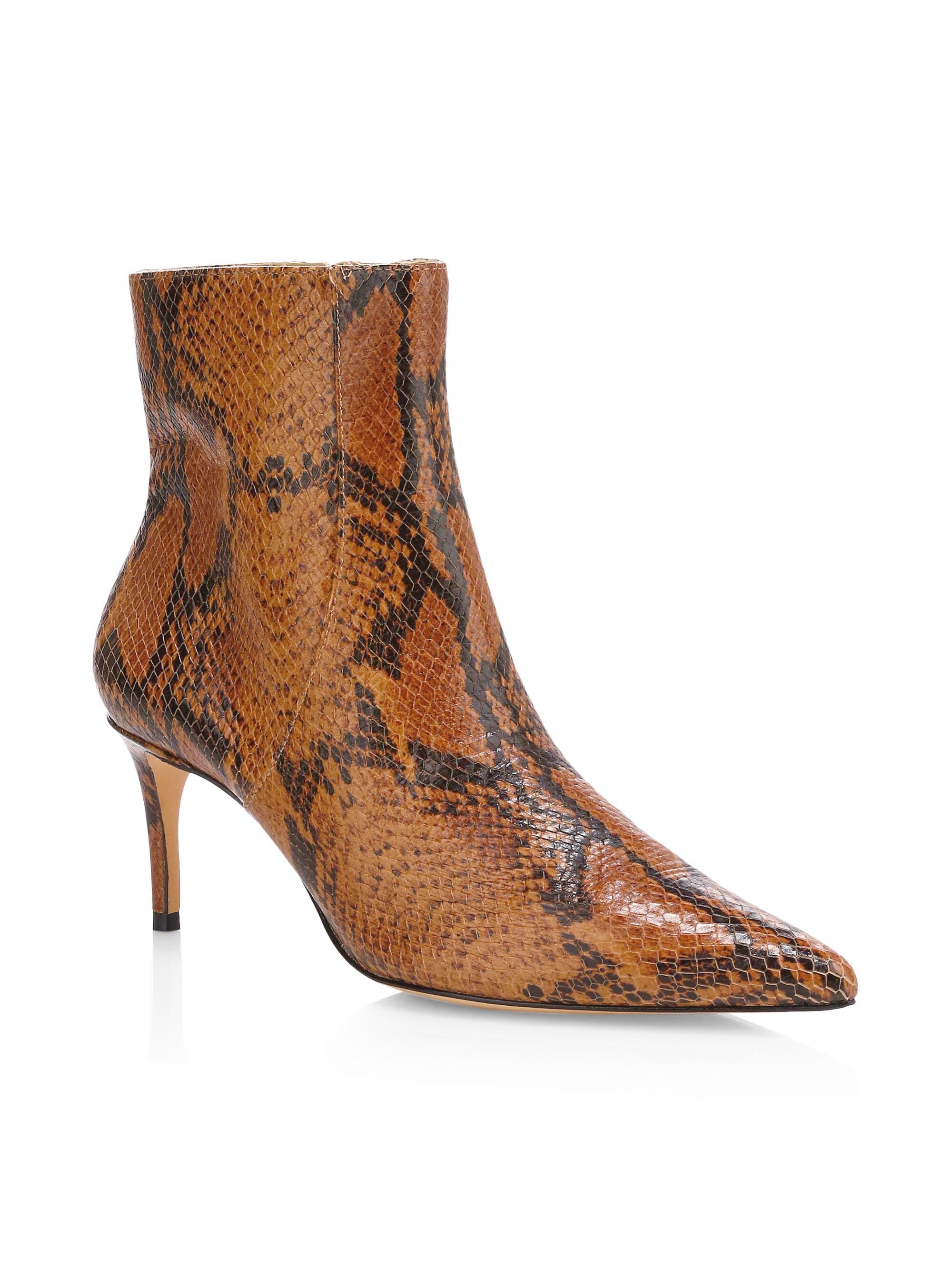snake skin ankle boots