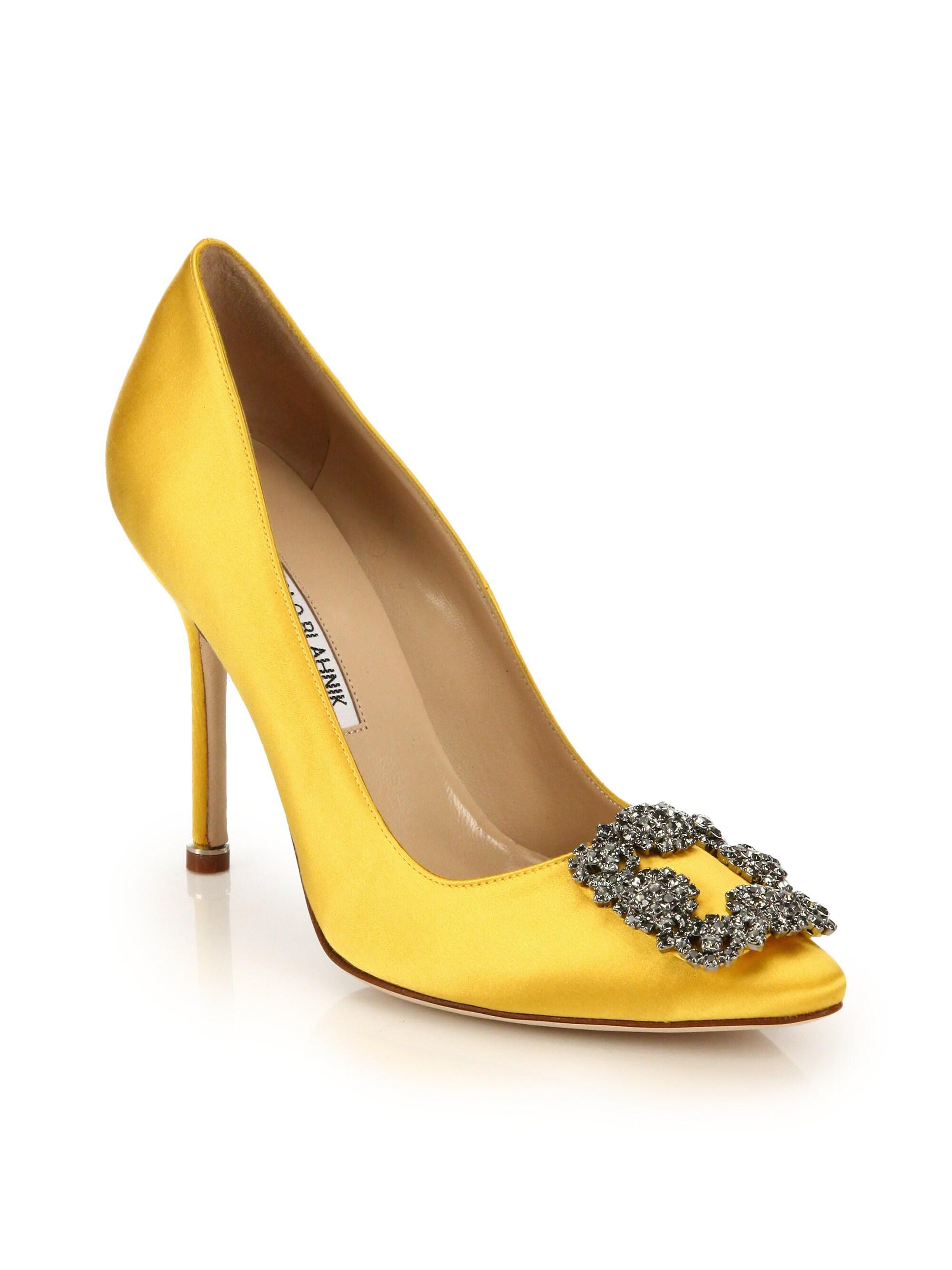 yellow manolo blahnik shoes