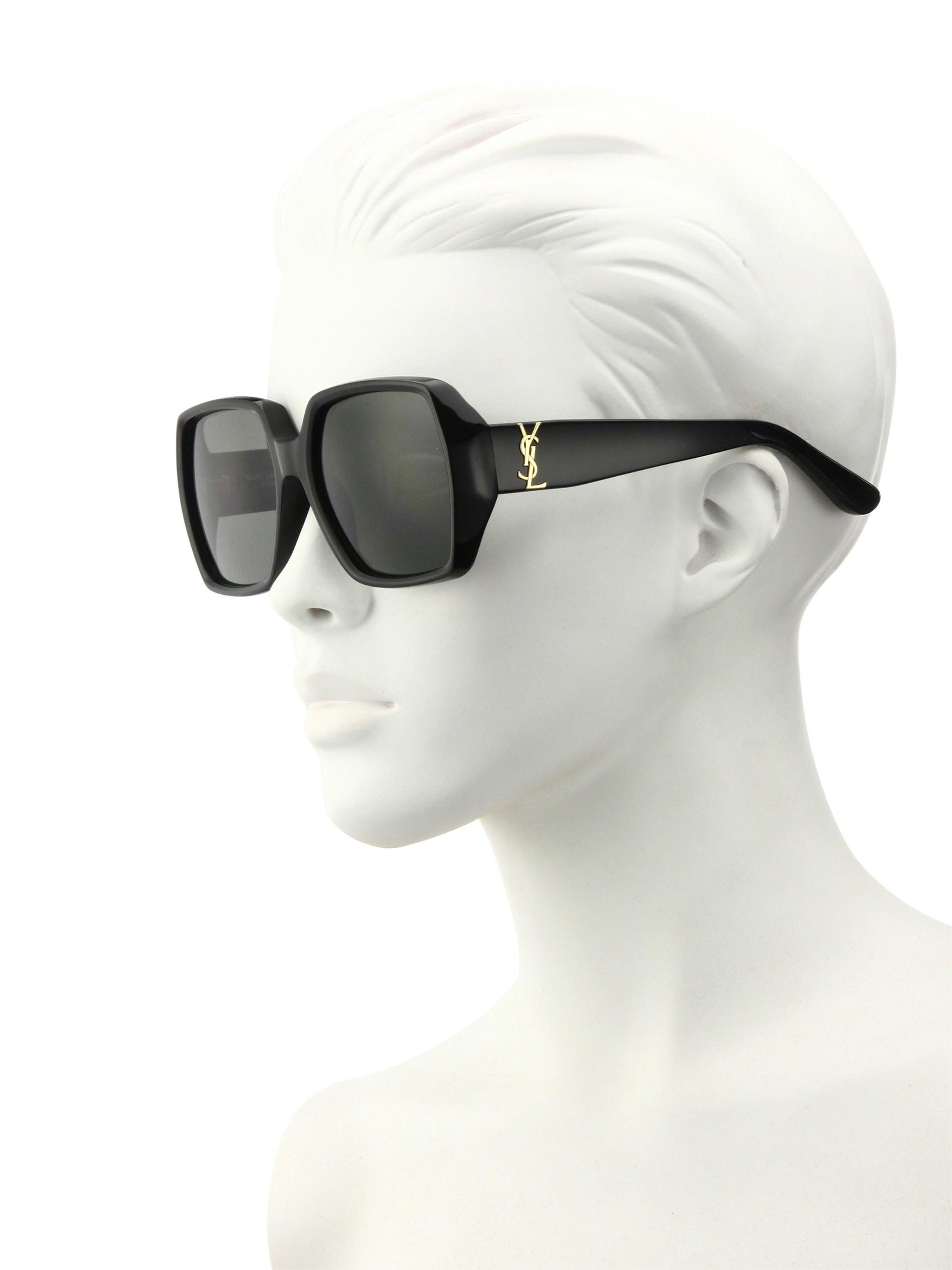 Saint Laurent Women's 58mm Oversized Square Sunglasses - Black | Lyst