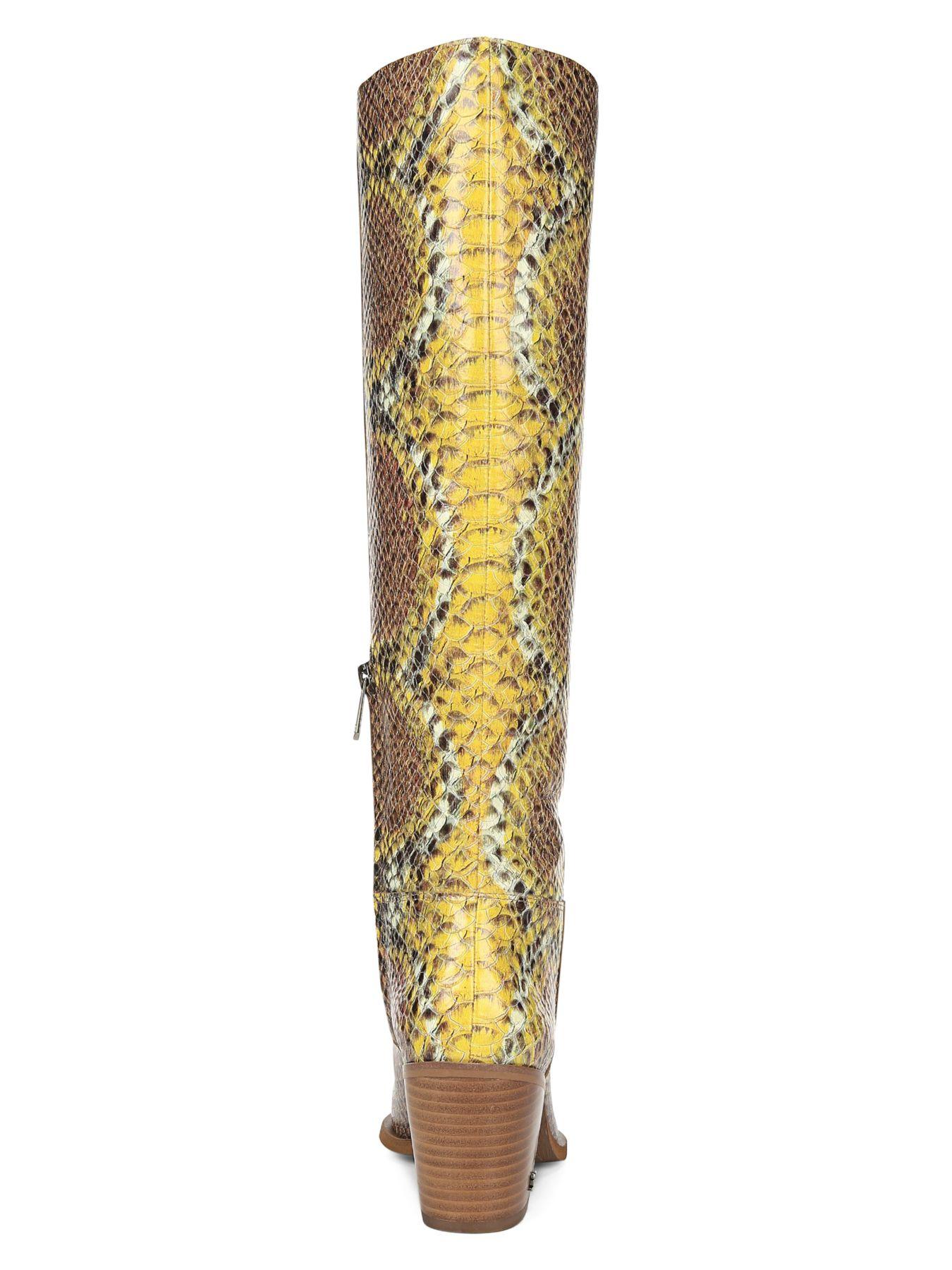 Sam Edelman Lindsey Knee-high Snakeskin-embossed Leather Boots in ...