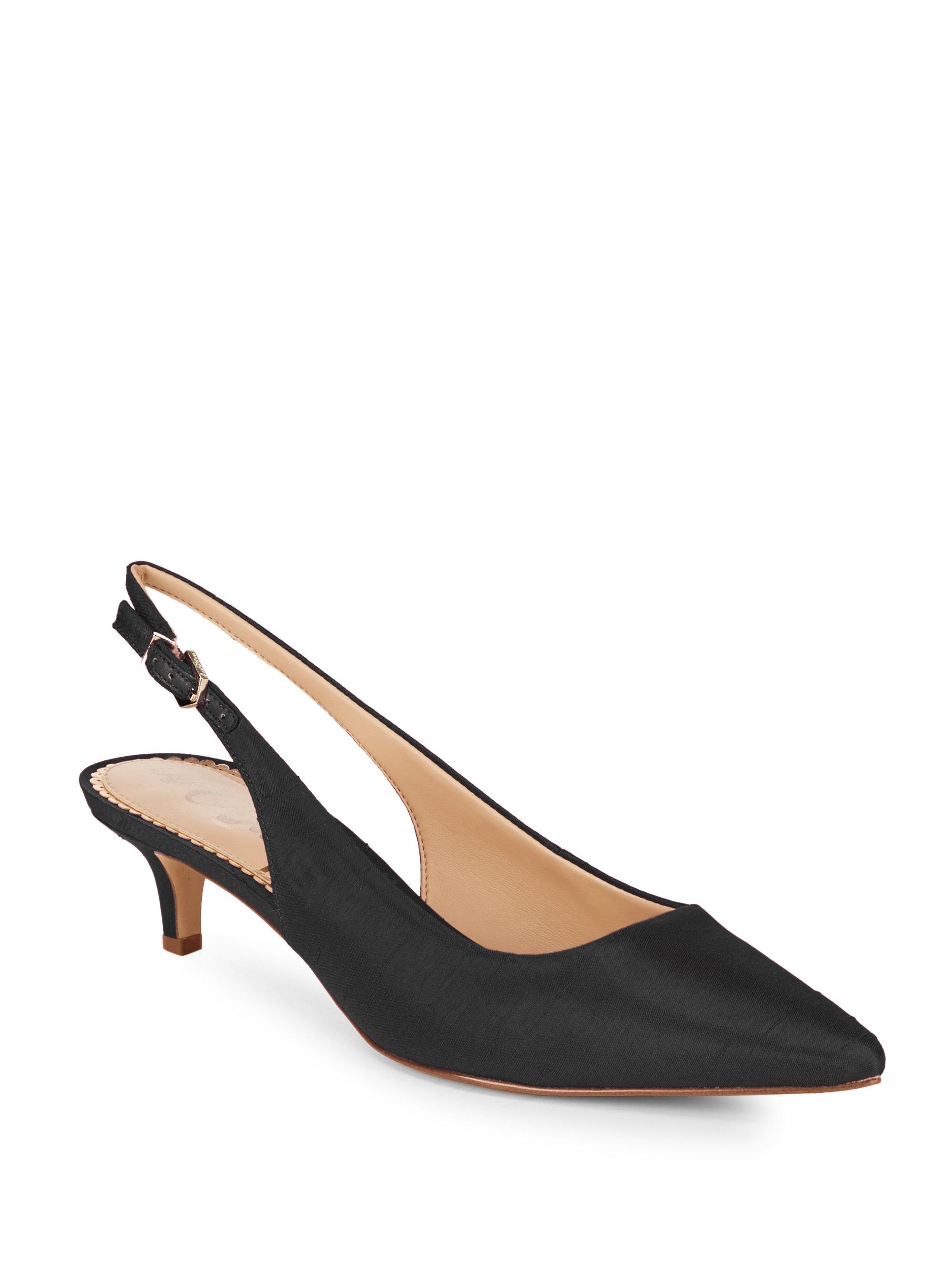 kitten heel sling back