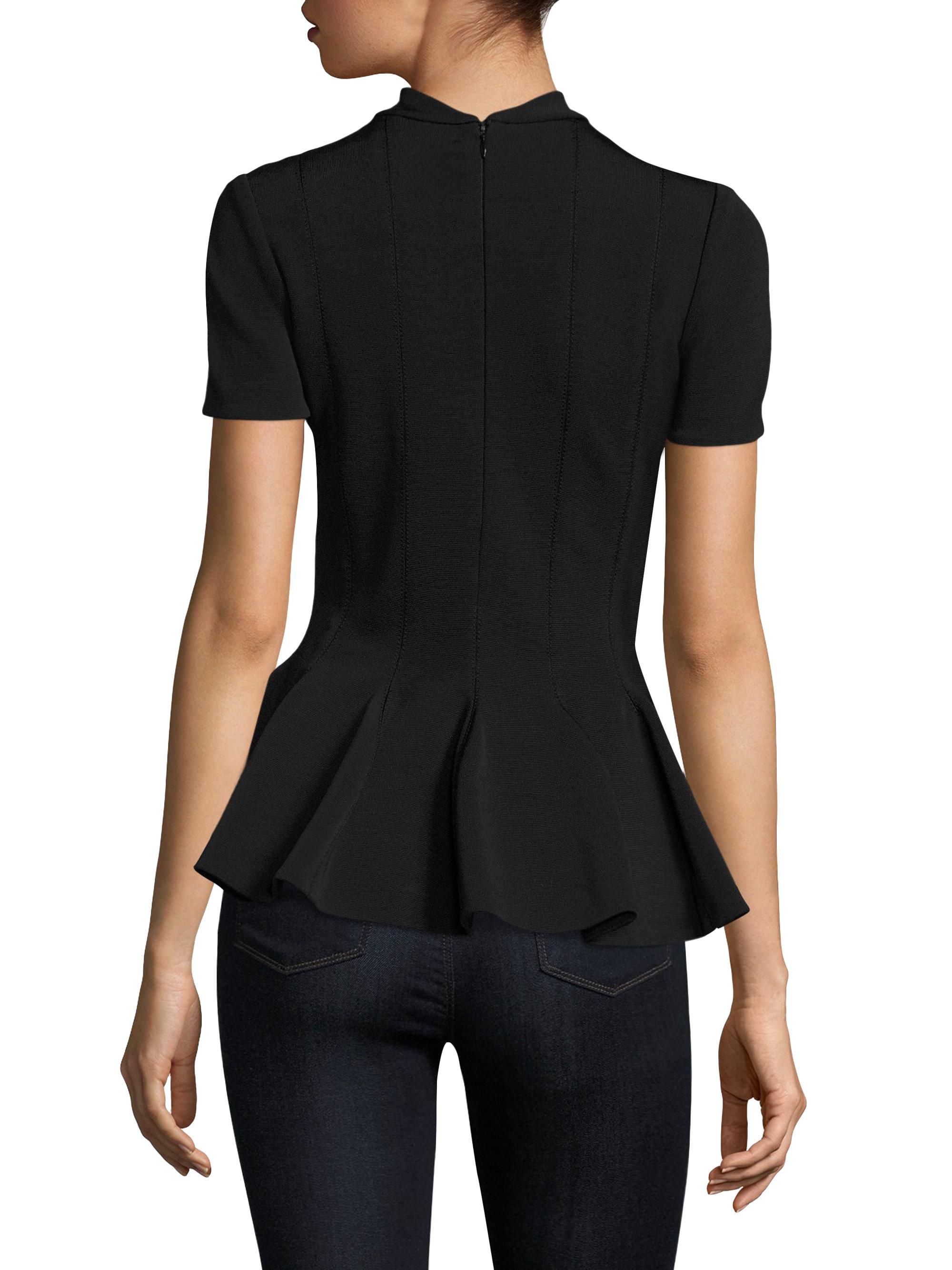 black short sleeve peplum top