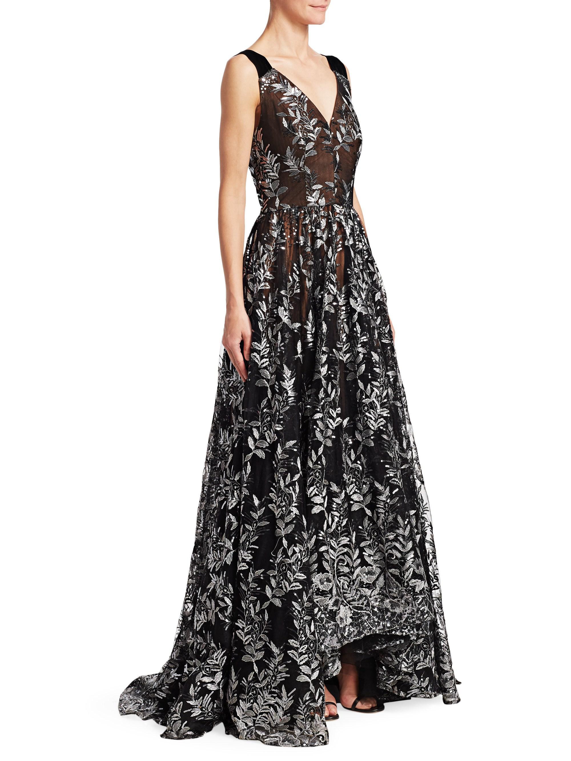 david meister black gown