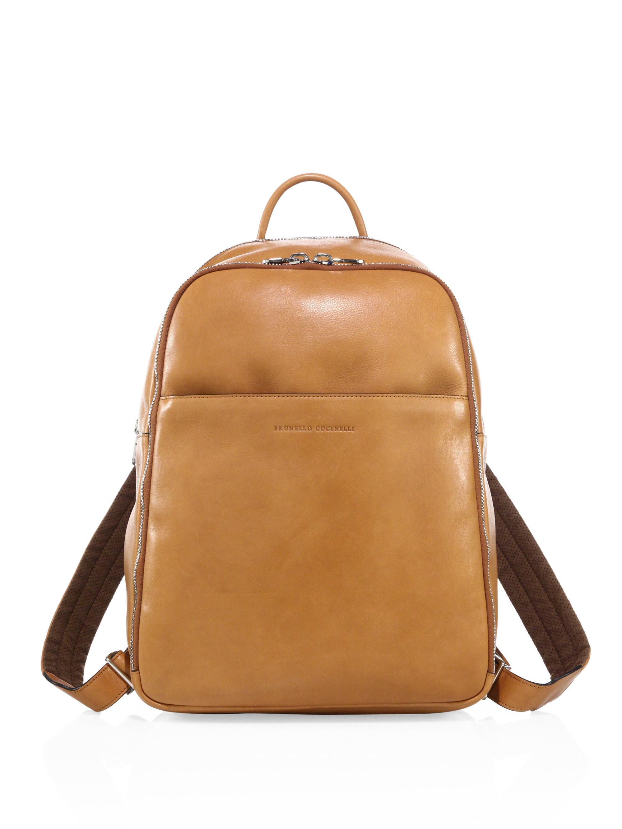 camel leather backpack purse