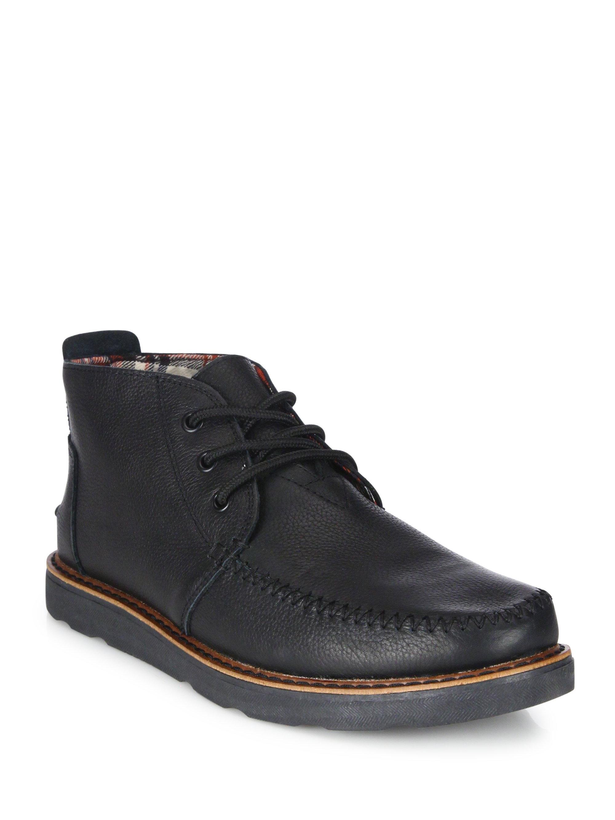 TOMS Suede Leather Chukka Boots in Black for Men - Lyst