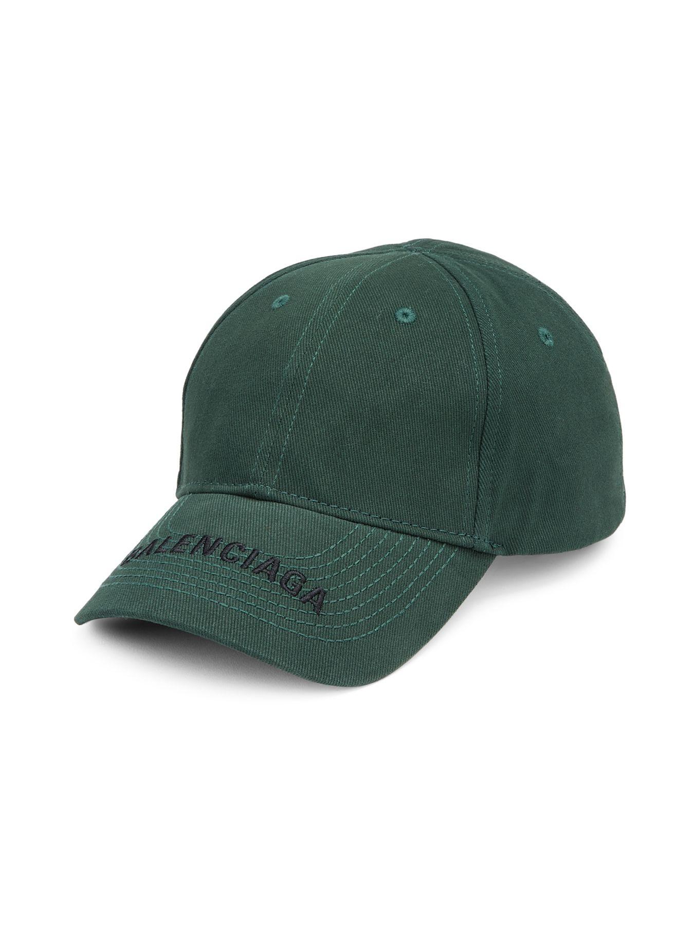 Balenciaga Logo Cotton Visor Cap in Dark Green (Green) for Men - Lyst