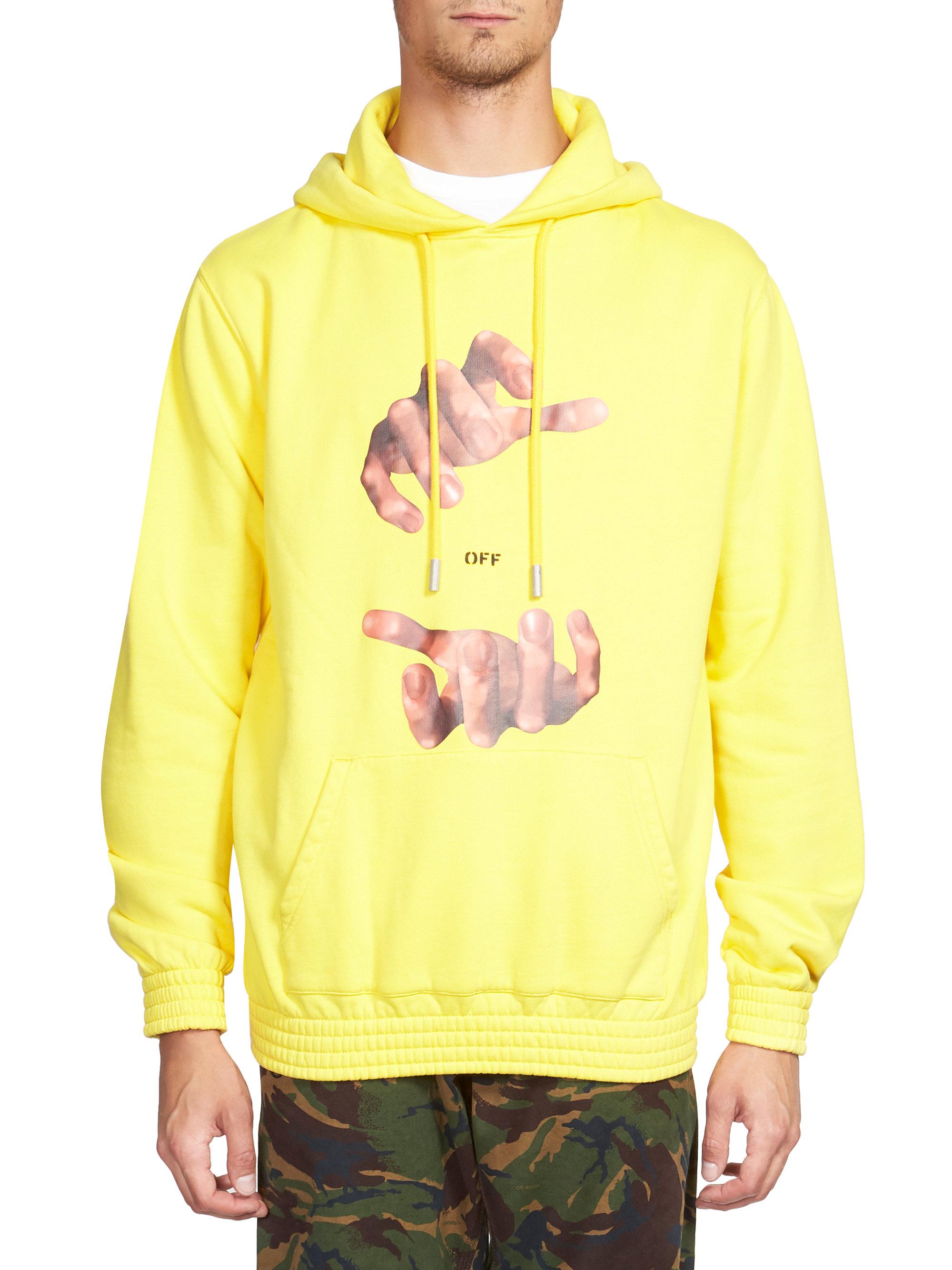 Off-White c/o Virgil Abloh 'hands' Hoodie in Yellow for Men | Lyst