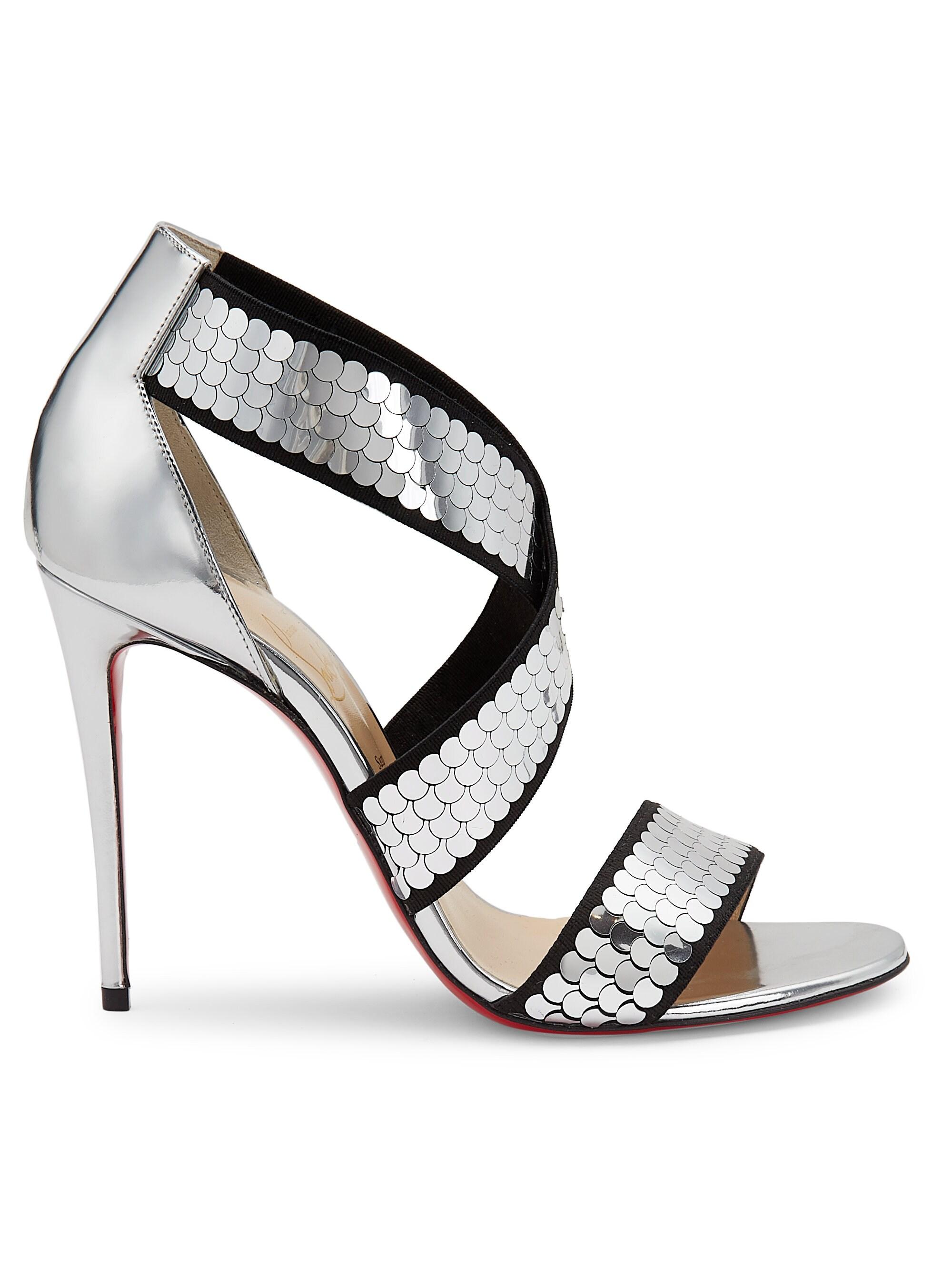 louboutin silver heels