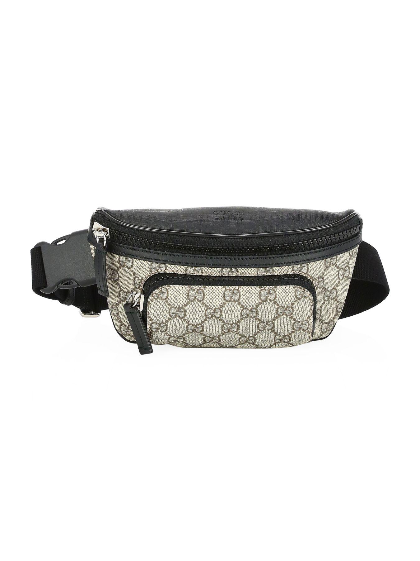 Gucci Leather GG Supreme Belt Bag in Beige (Black) for Men - Save 6% - Lyst