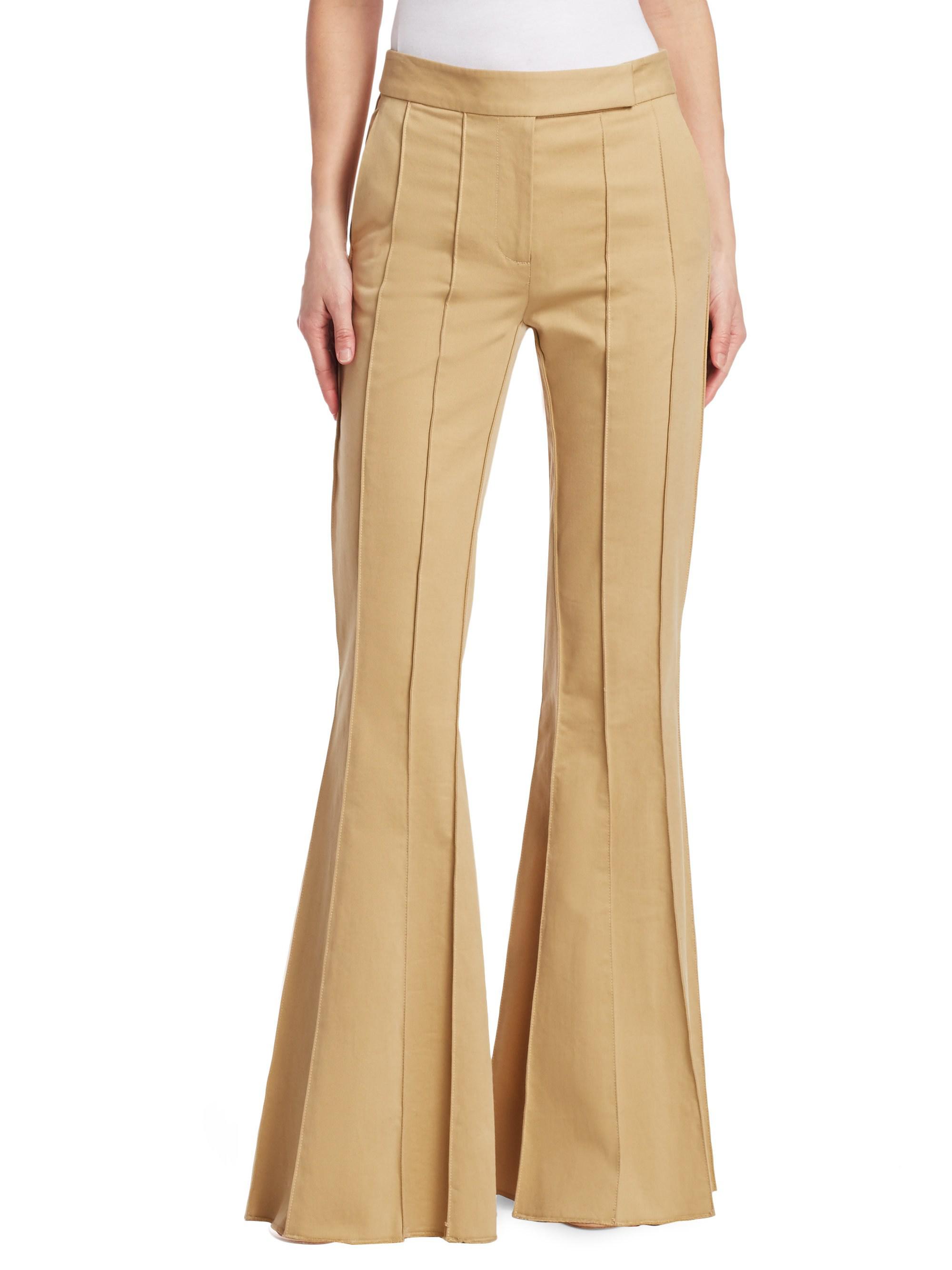 Rosie Assoulin Cotton Pleated Khaki 
