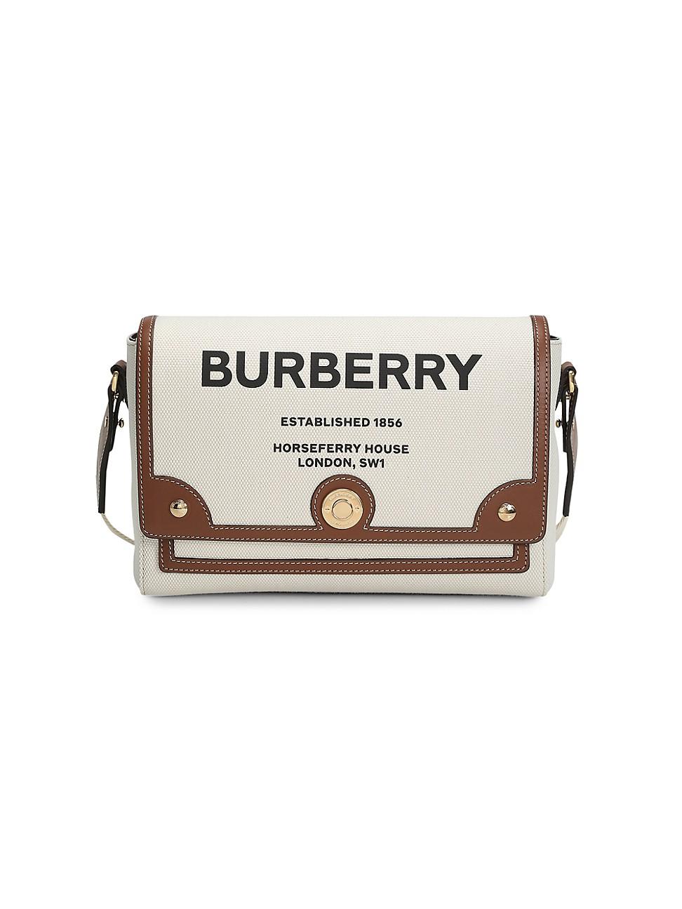 Burberry Medium Note Canvas Crossbody Bag in White Lyst