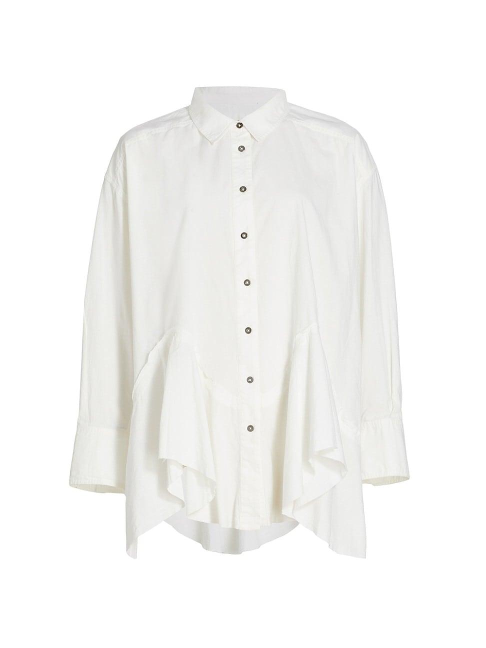 Free People Freya Oversized Cotton Poplin Button-front Shirt in White ...