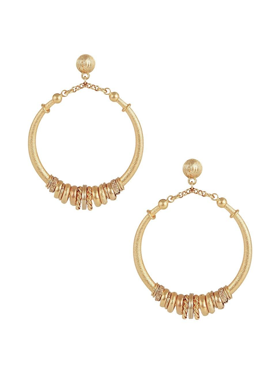 Gas Bijoux Marzanzana 24k Goldplated Charm Hoop Earrings in Metallic | Lyst