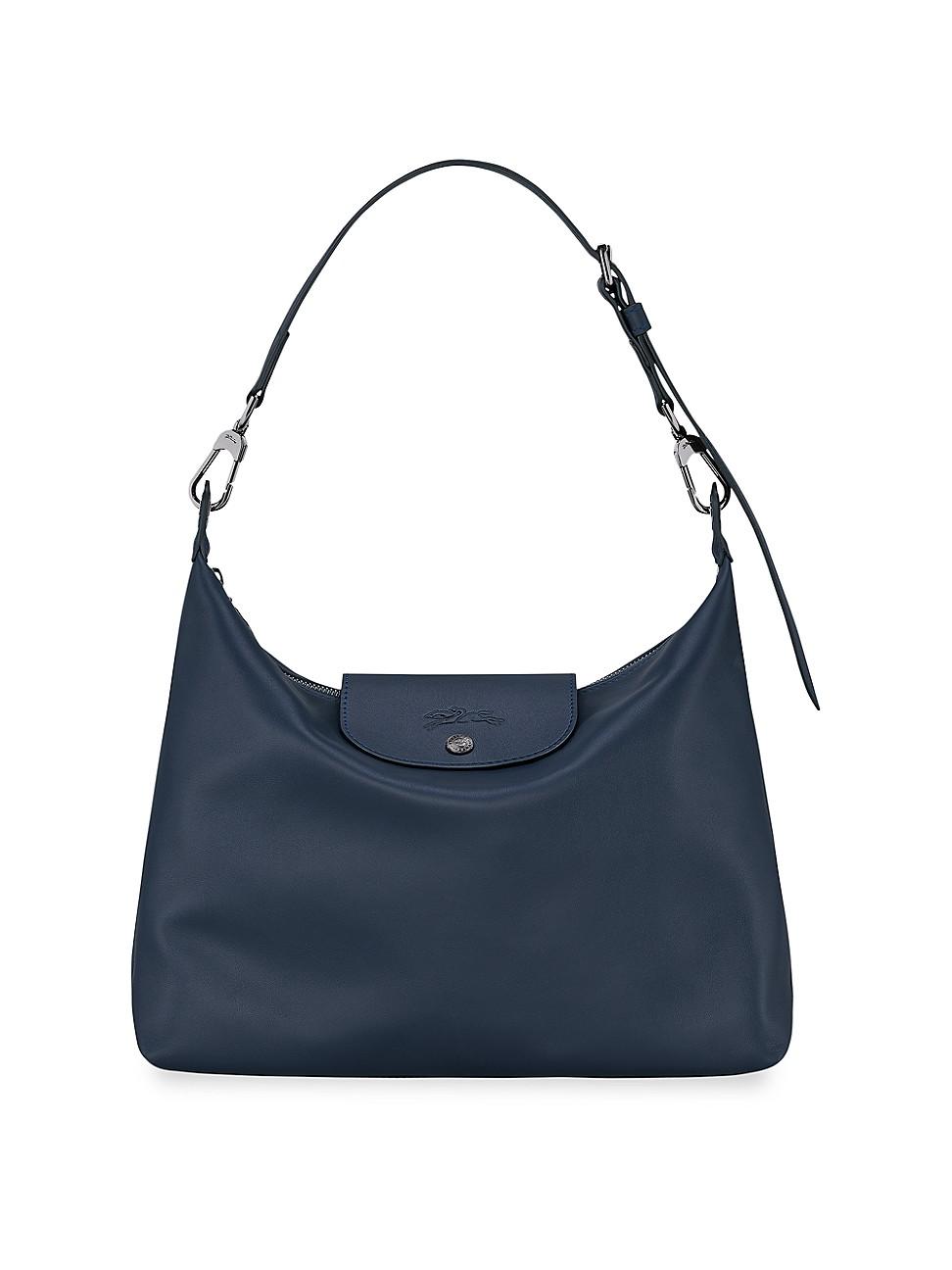 Longchamp Tonal Nylon & Leather Hobo Bag in Blue