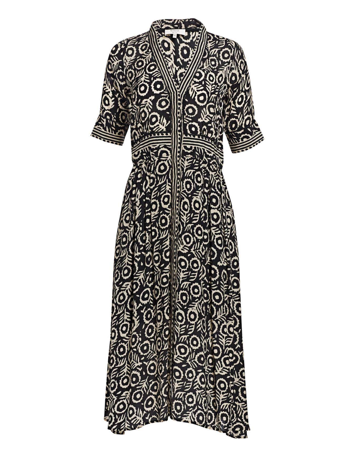 emi animal embroidered midi dress