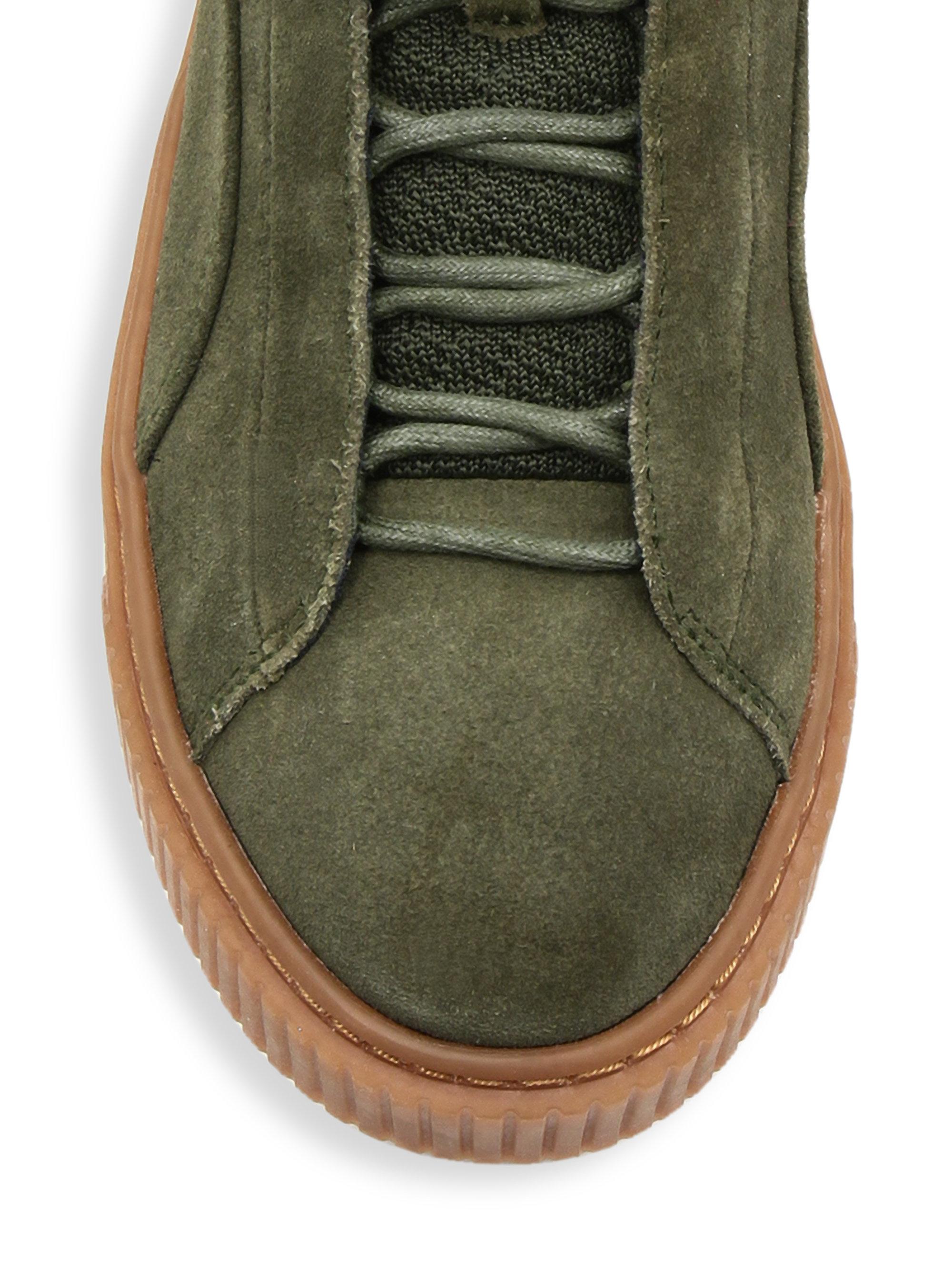 PUMA Suede Mid-top Sneakers in Olive Green (Green) for Men - Lyst