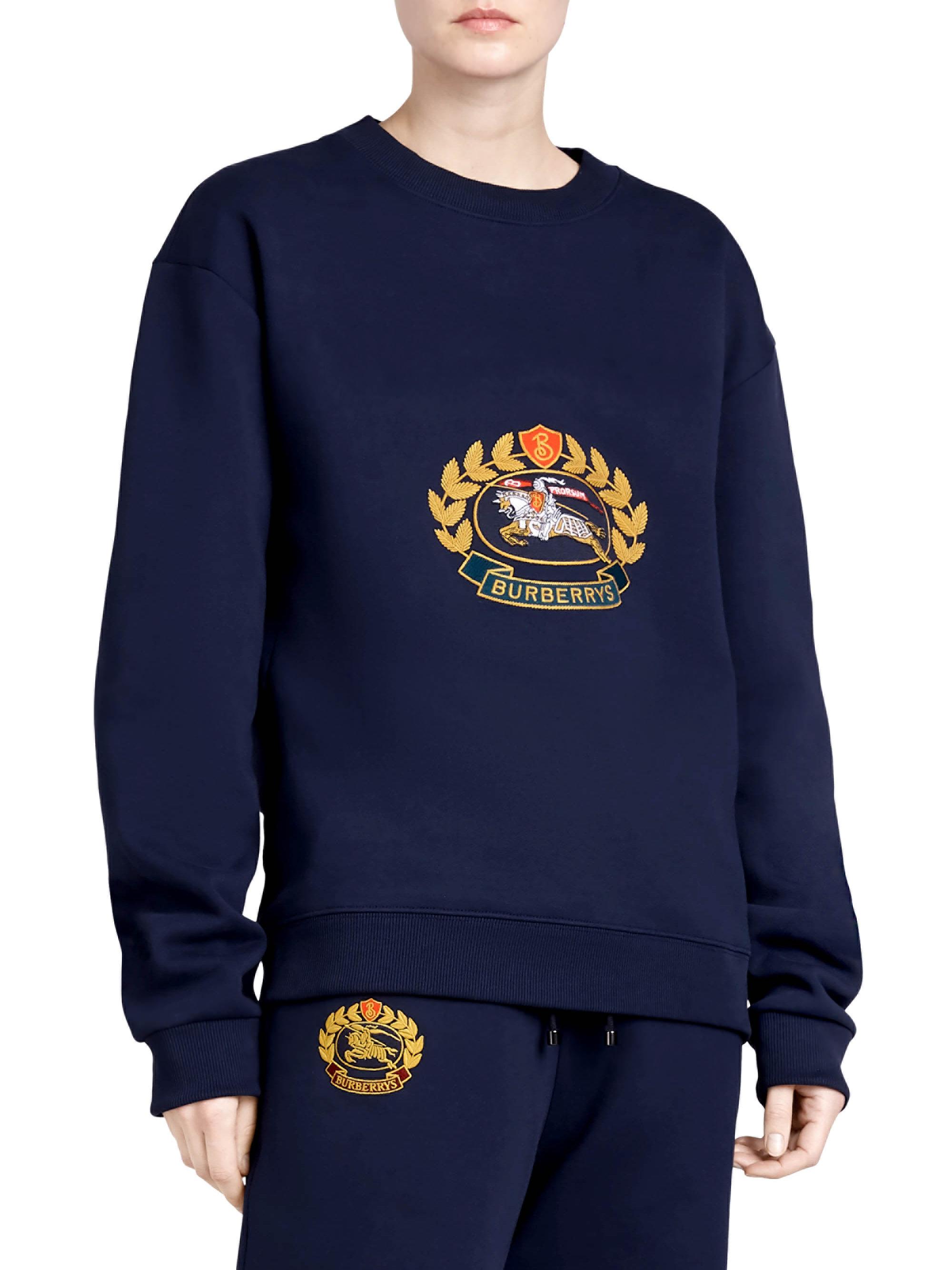 burberry crest logo sweatshirt