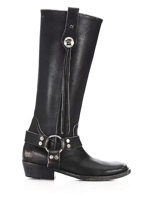 Balenciaga Leather Harness Boots in Black - Lyst