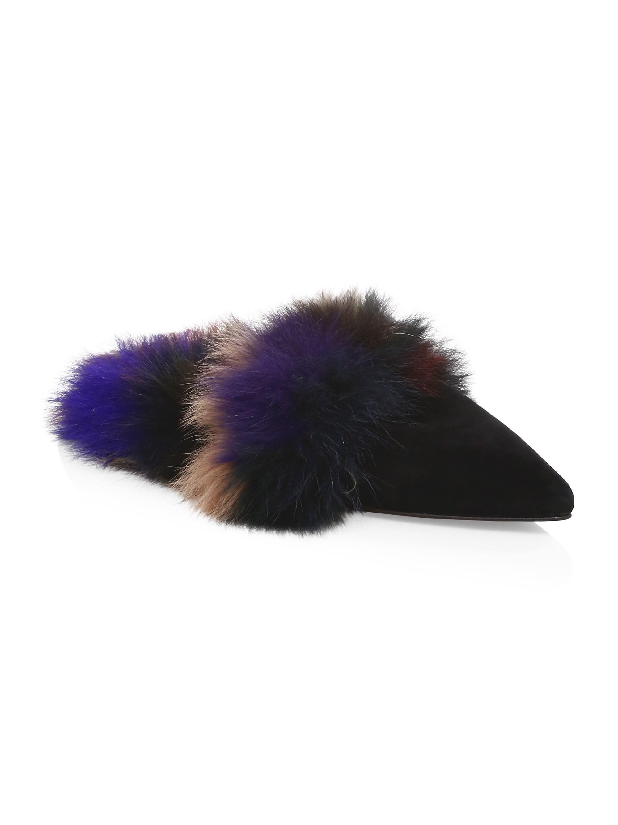 rebecca minkoff fur mules