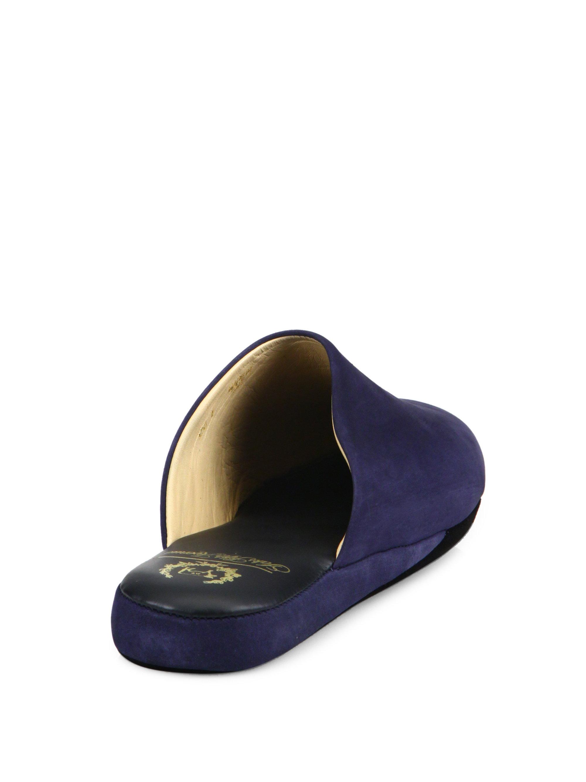 Del Toro French Bulldog Embroidered Leather House Slippers Del Toro French Bulldog Embroidered Leather House Slippers