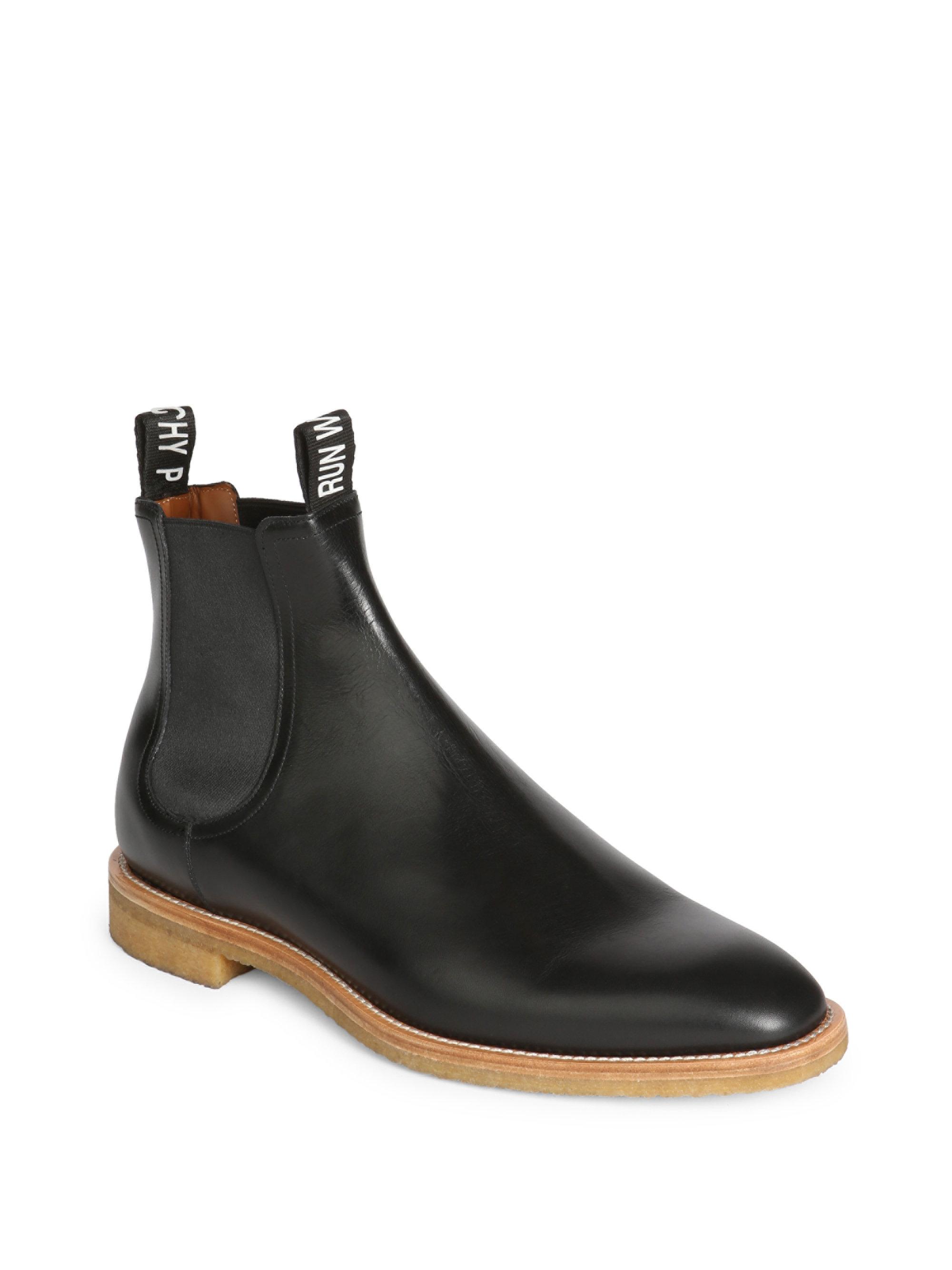 Givenchy Leather Logo Chelsea Boots in Black for Men Lyst