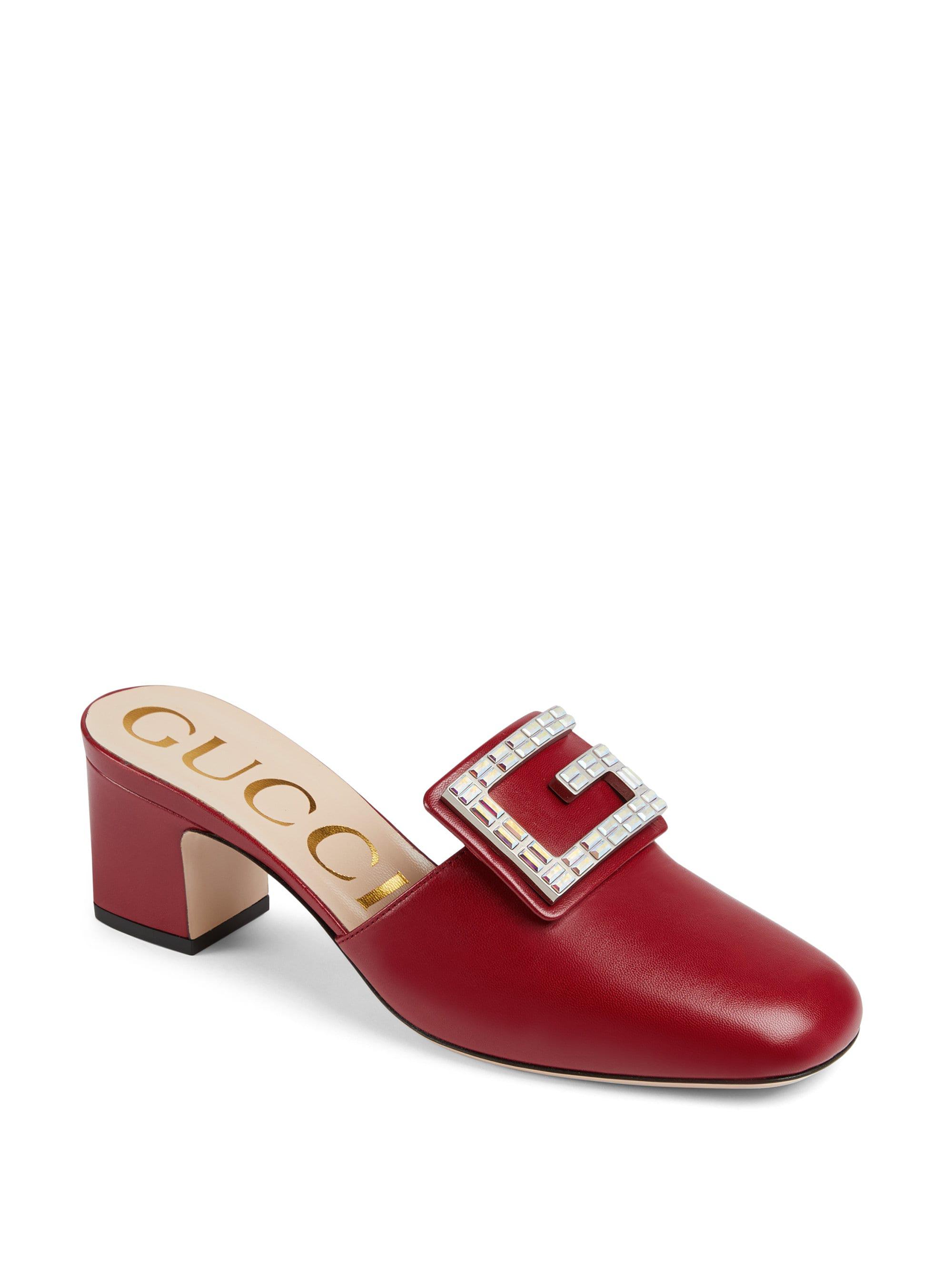 gucci mules red